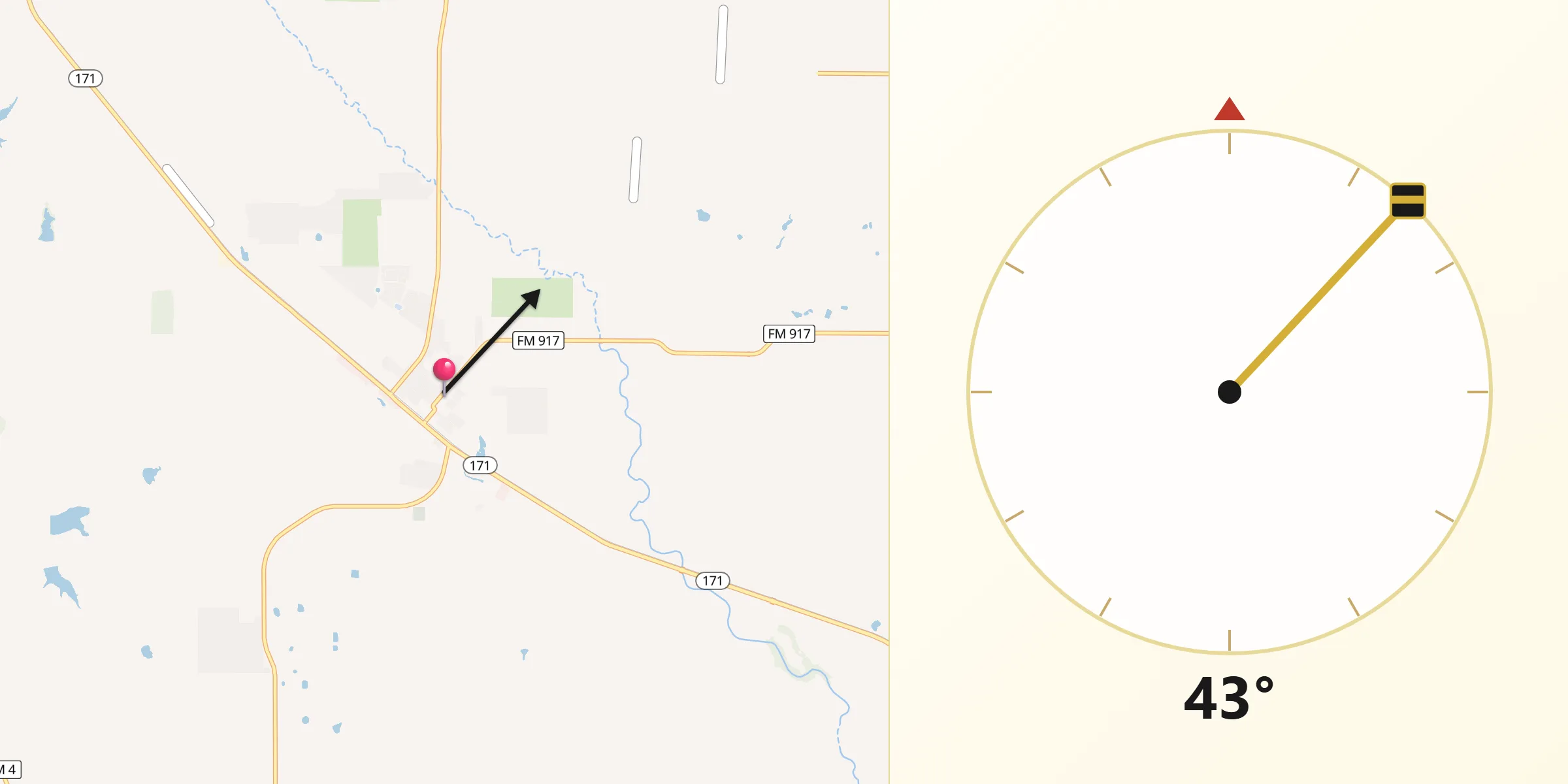 Qibla Direction from Godley