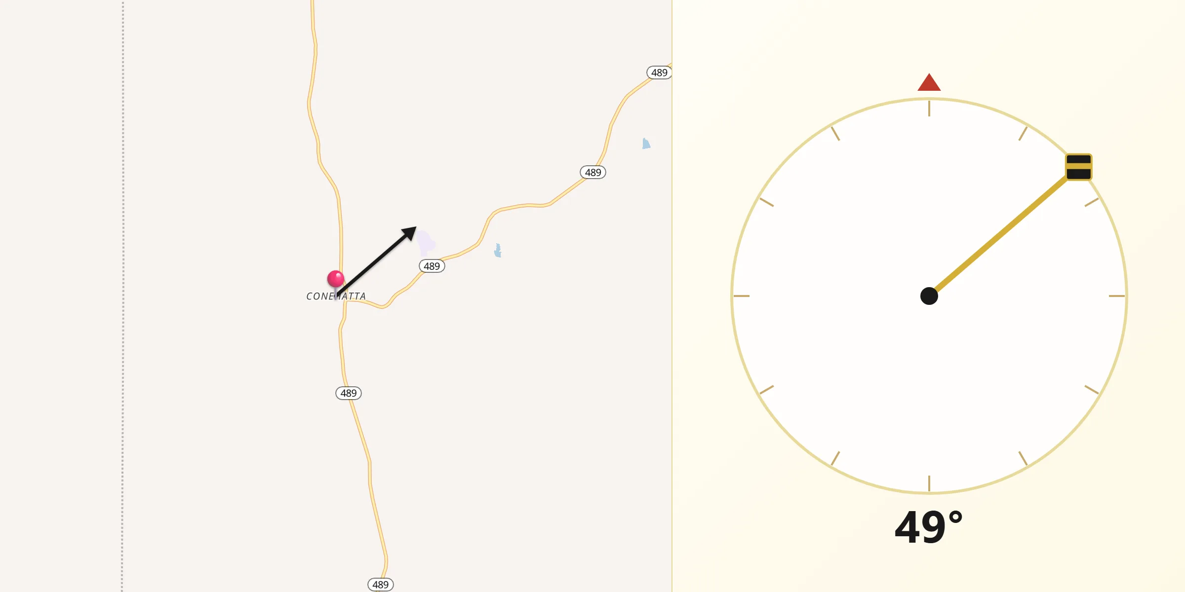 Qibla Direction from Conehatta