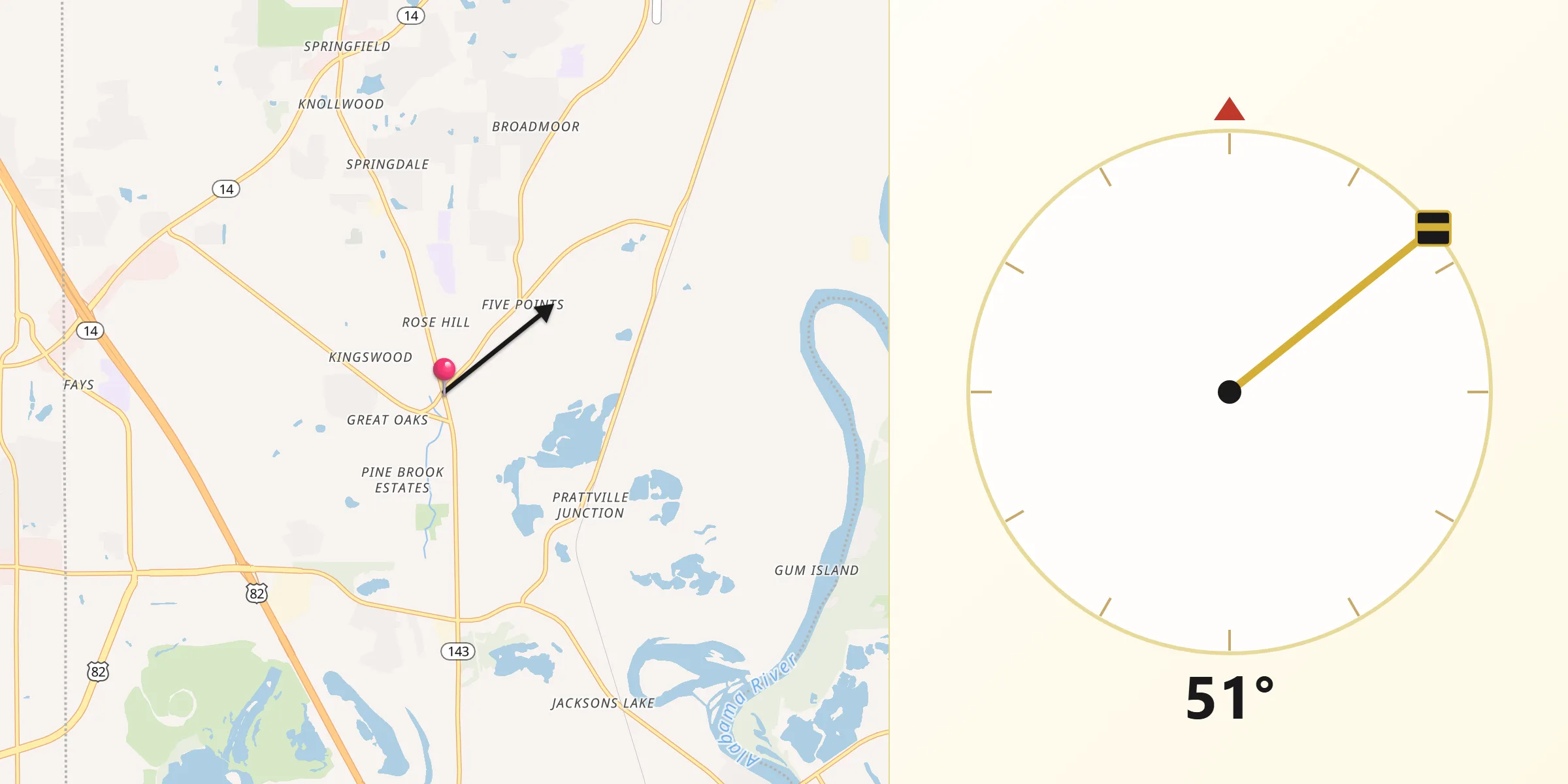 Qibla Direction from Millbrook