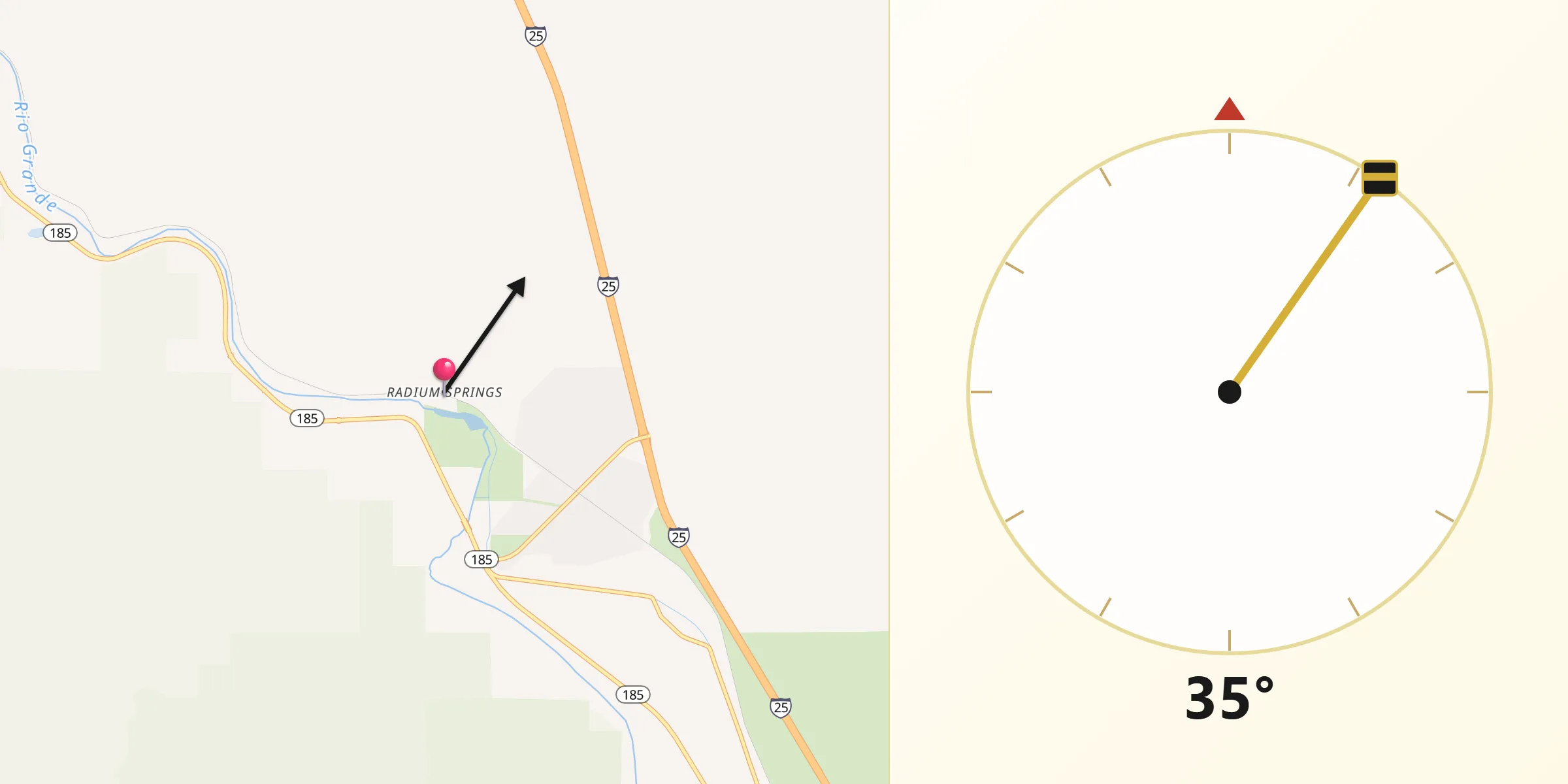 Qibla Direction from Radium Springs