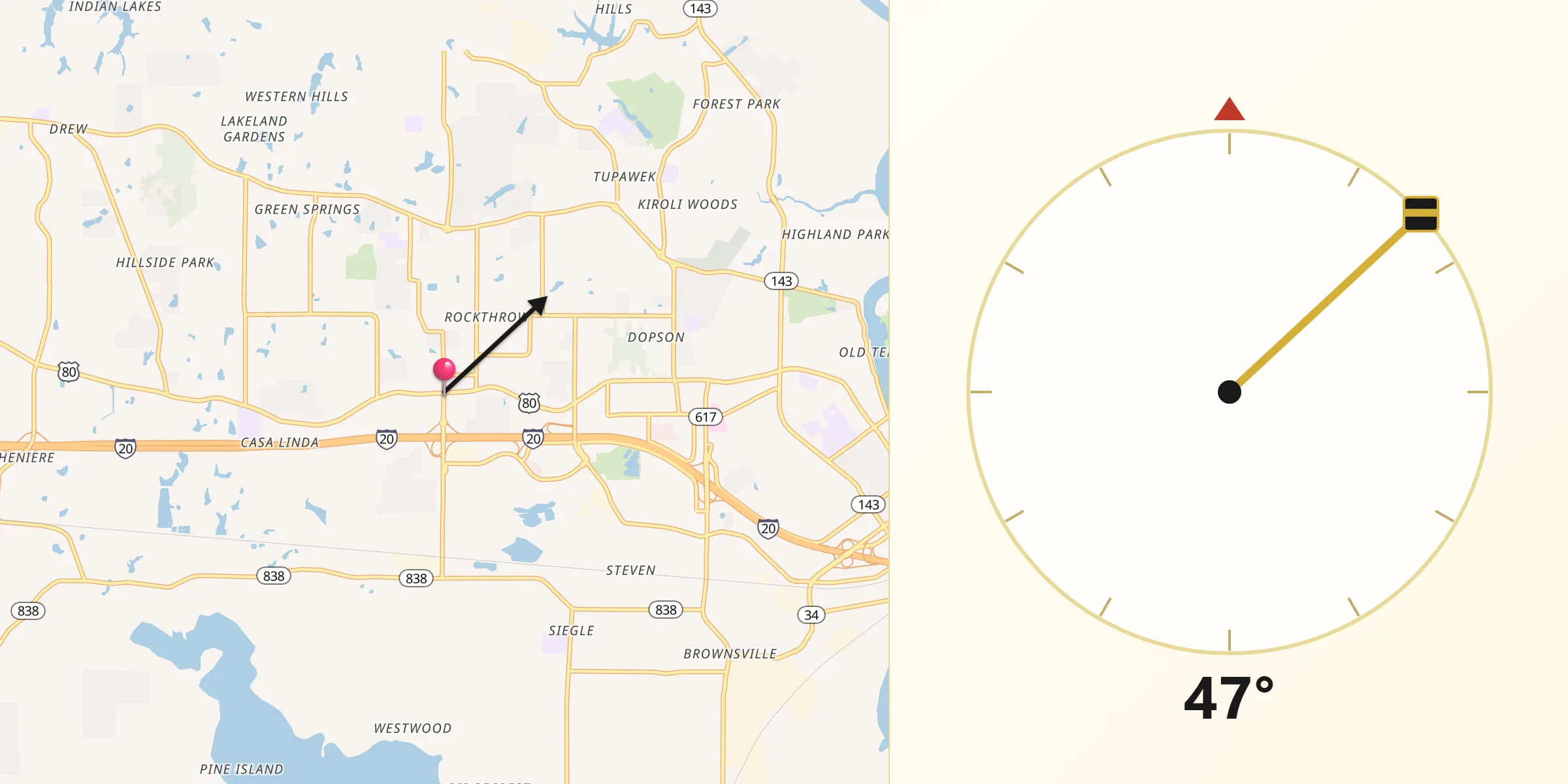 Qibla Direction from Claiborne