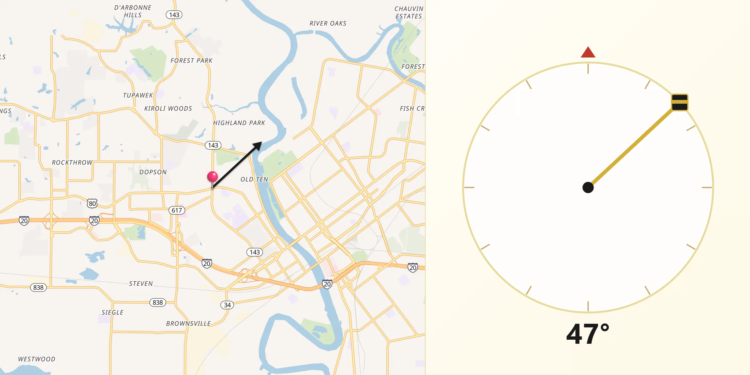 Qibla Direction from West Monroe