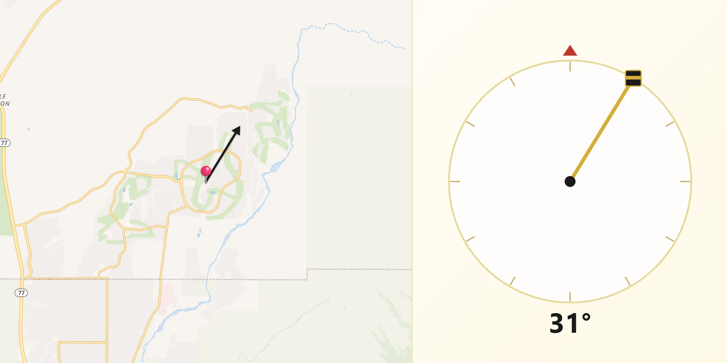 Qibla Direction from Saddle Brooke