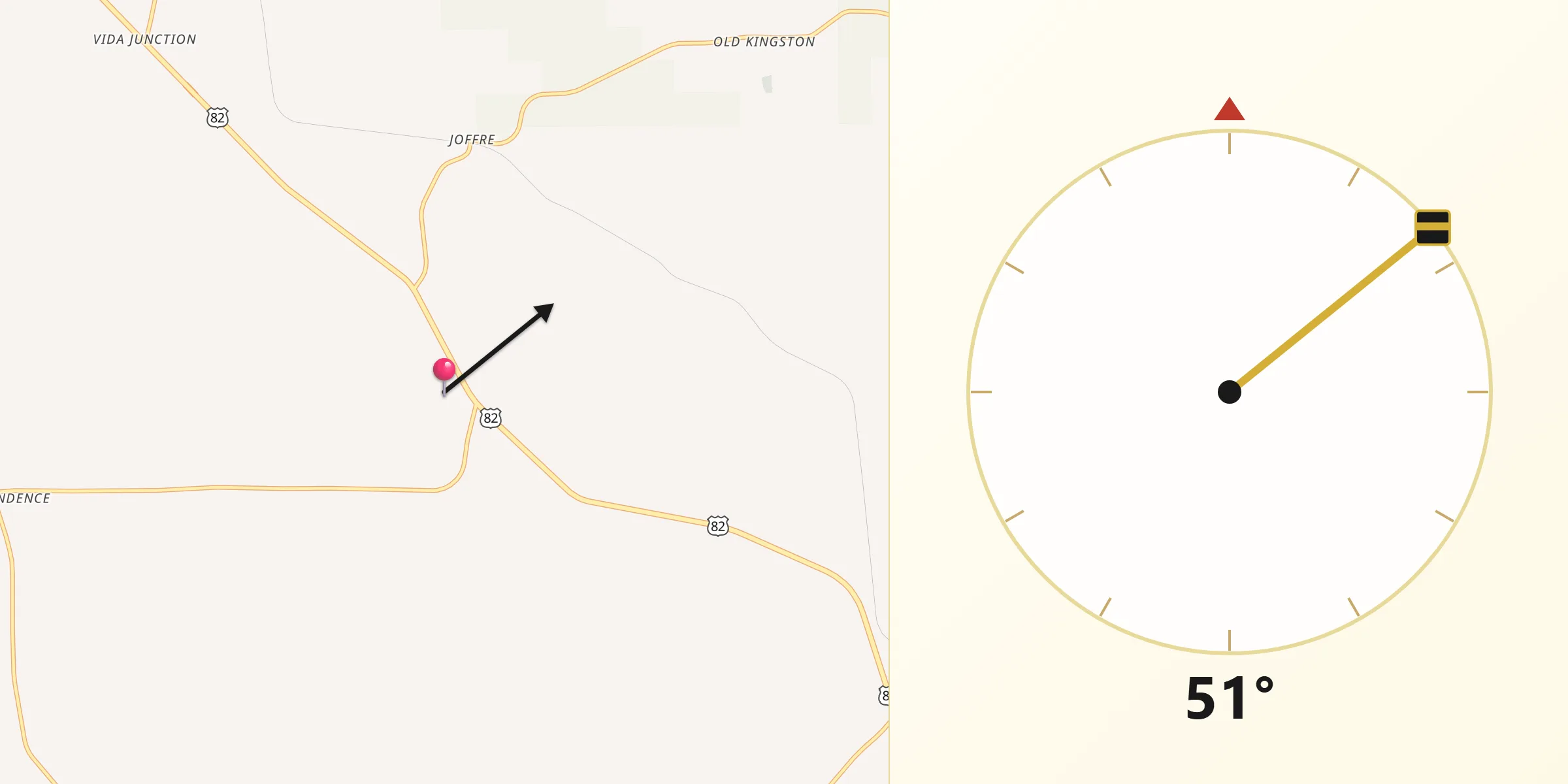 Qibla Direction from Autauga