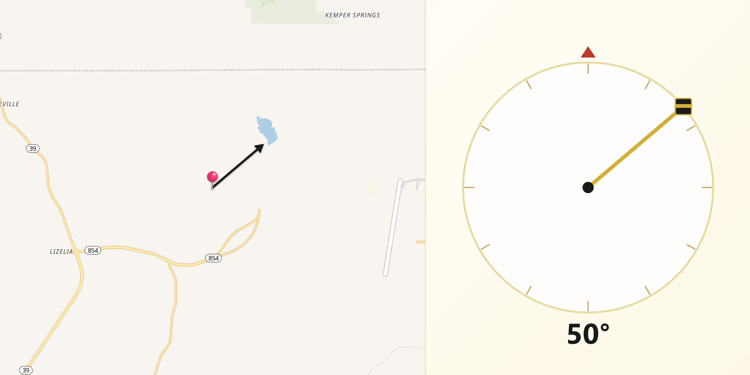 Qibla Direction from Meridian Station