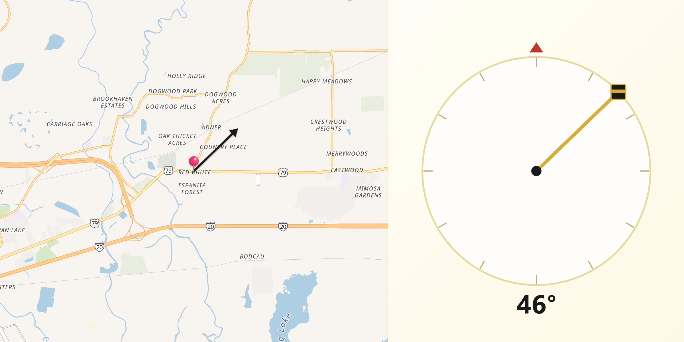 Qibla Direction from Red Chute