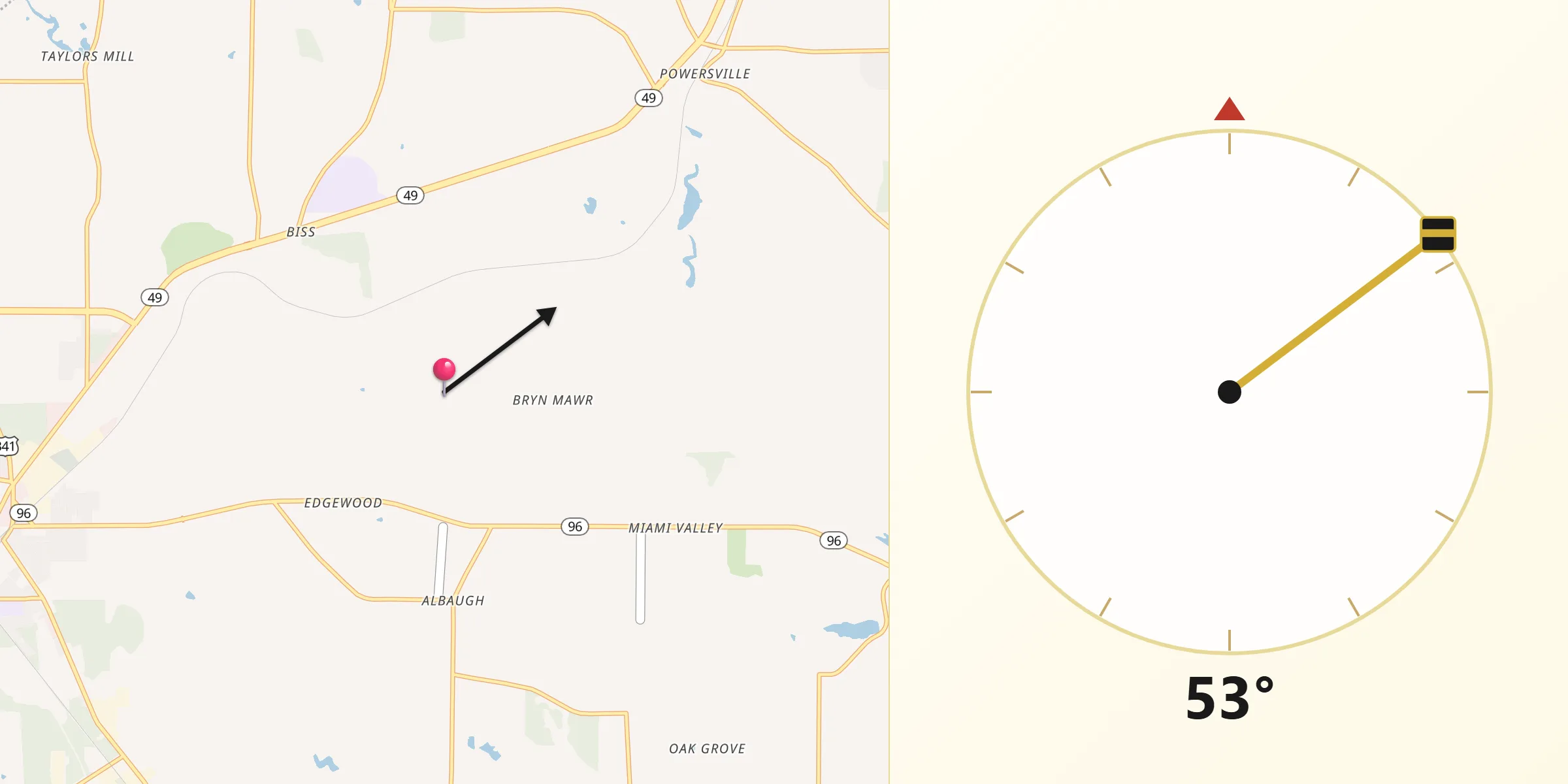 Qibla Direction from Peach