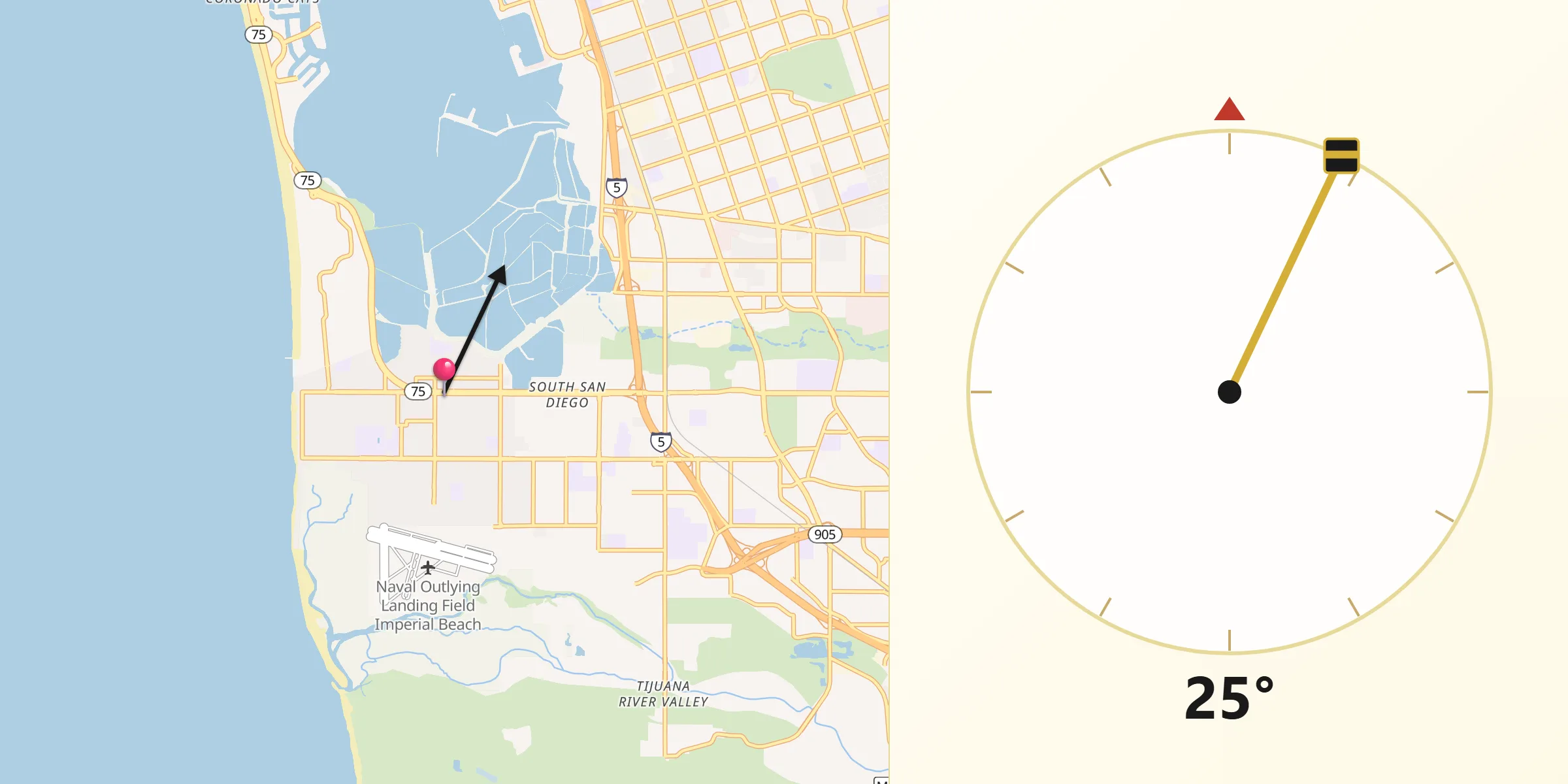 Qibla Direction from Imperial Beach