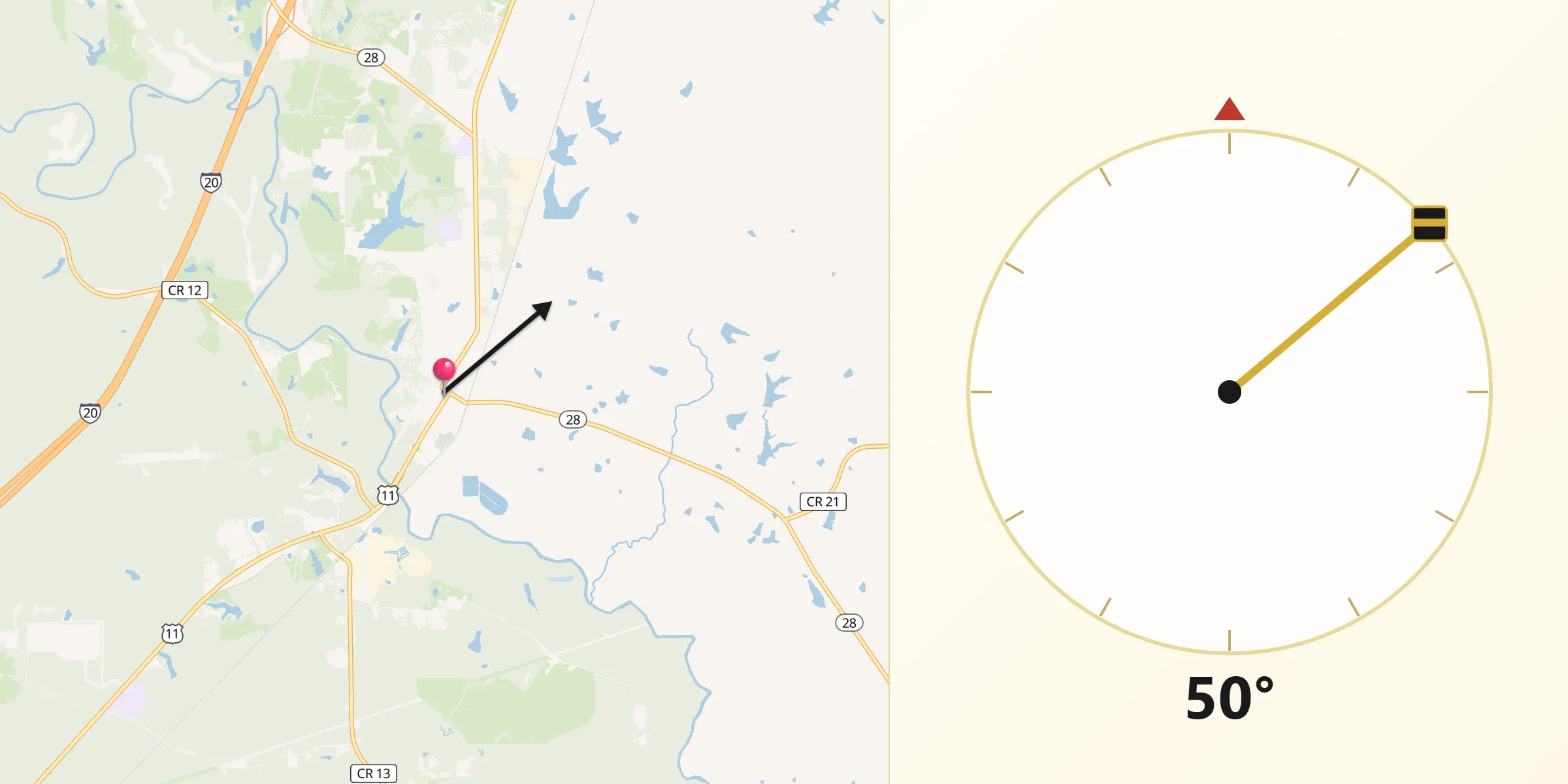 Qibla Direction from Livingston