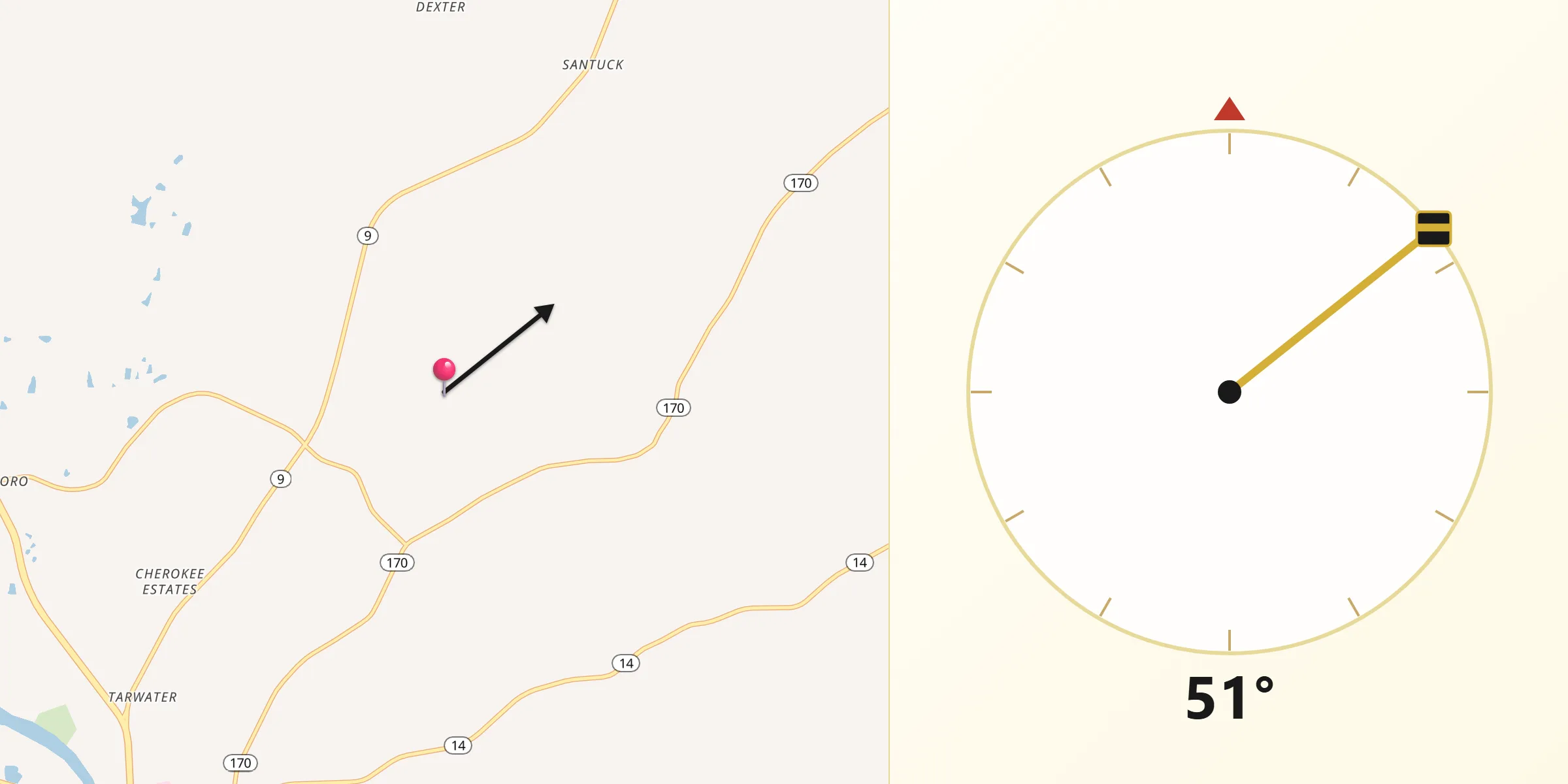 Qibla Direction from Elmore County