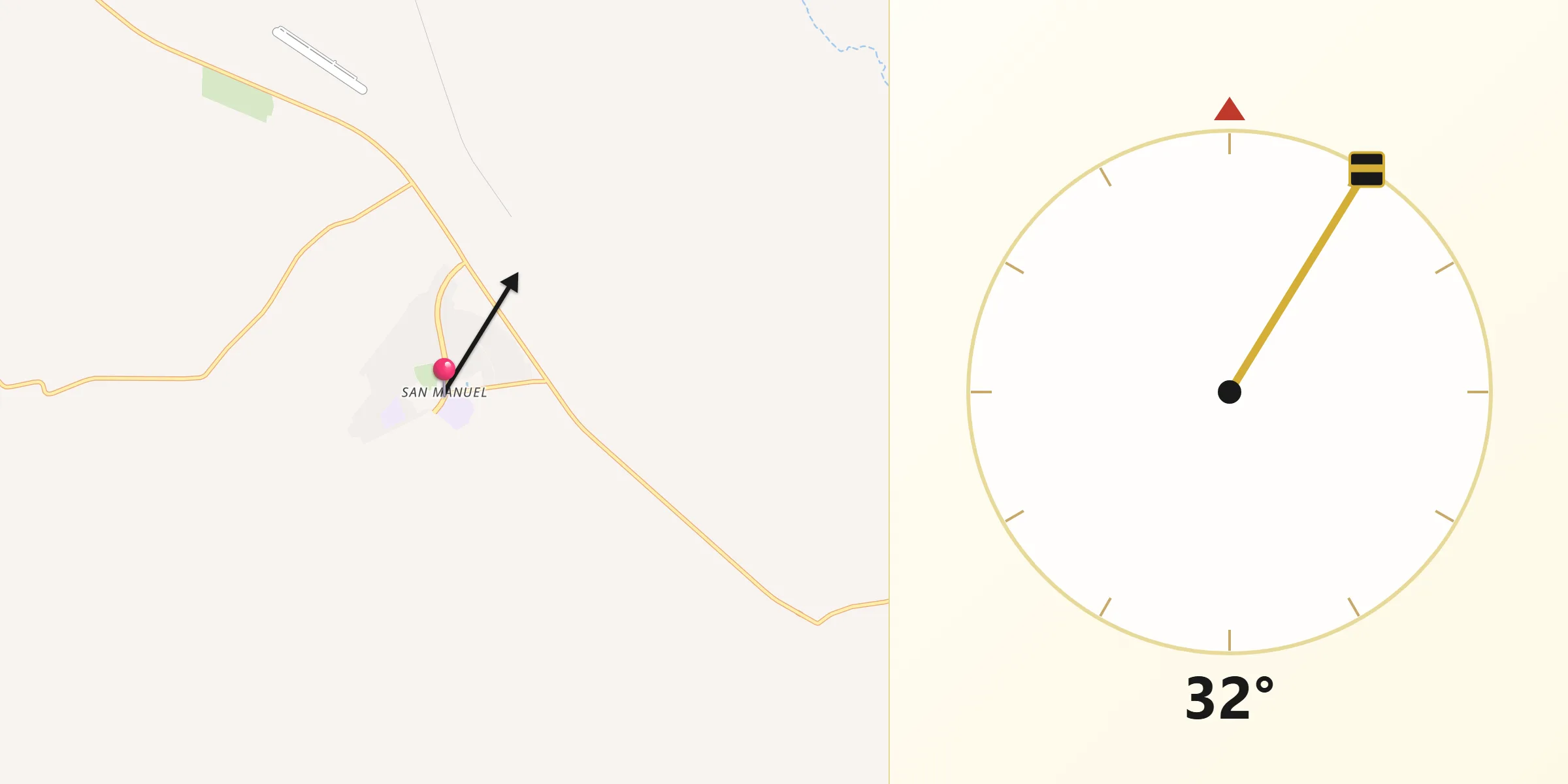 Qibla Direction from San Manuel