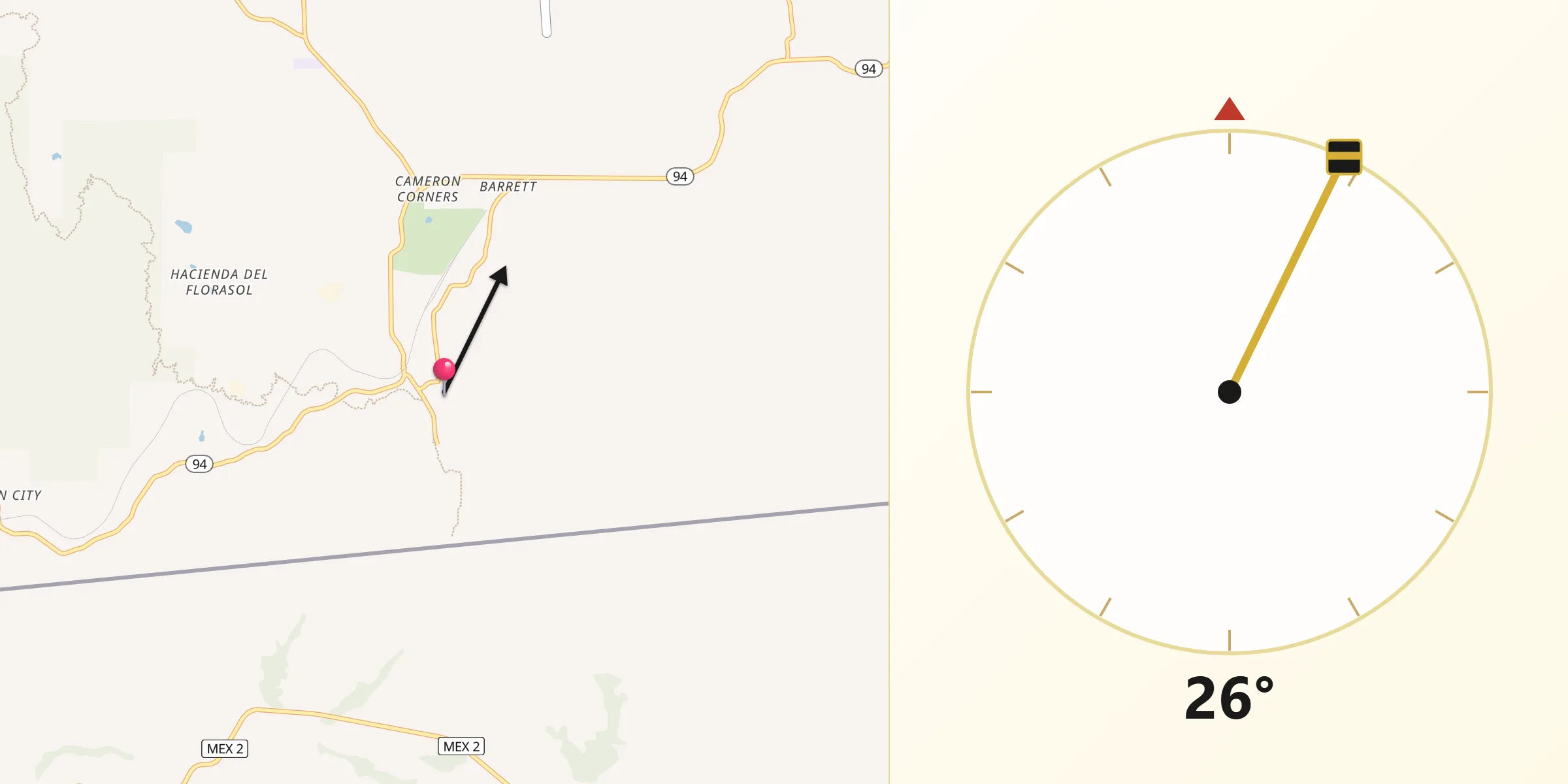 Qibla Direction from Campo