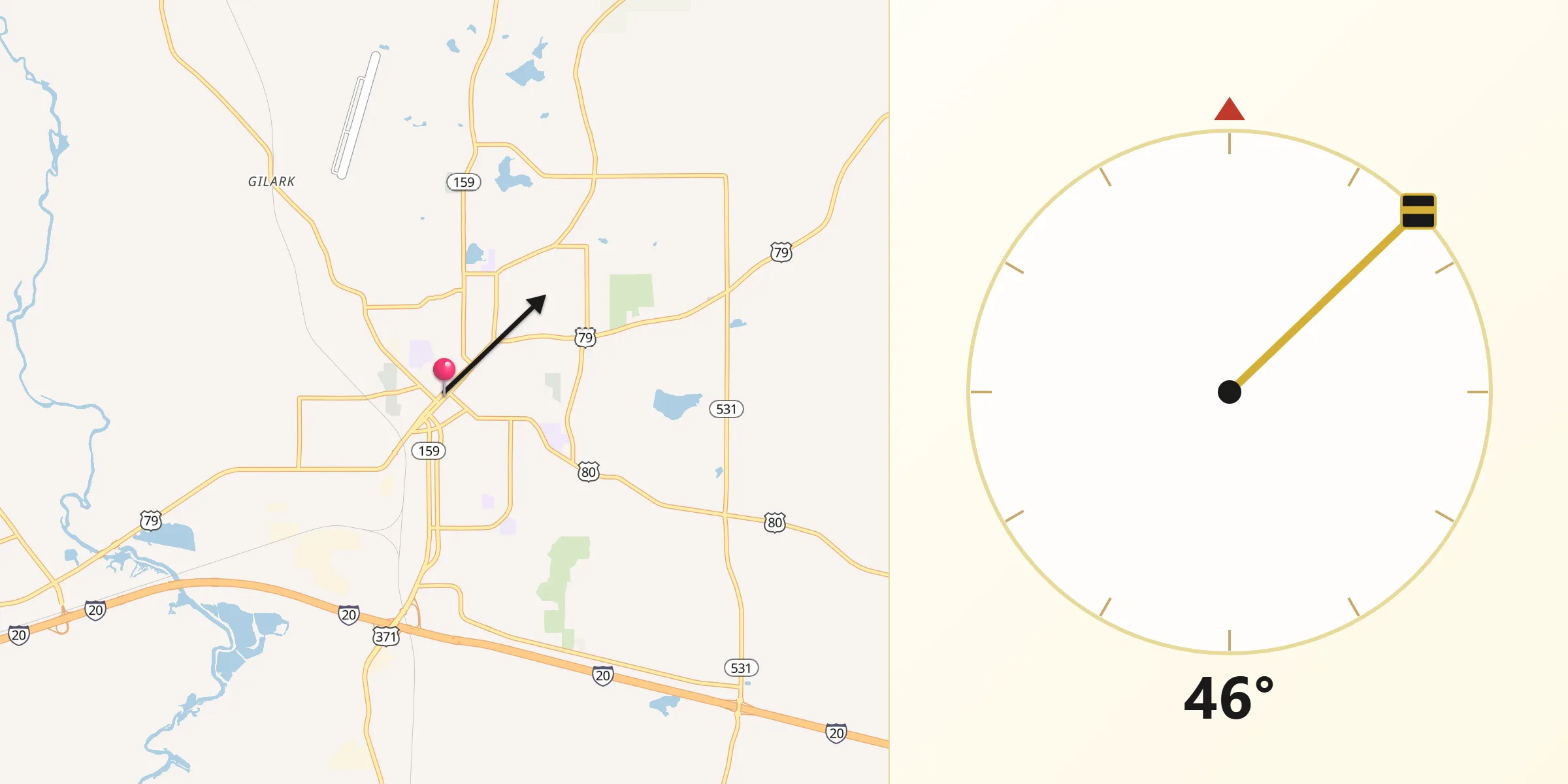 Qibla Direction from Minden