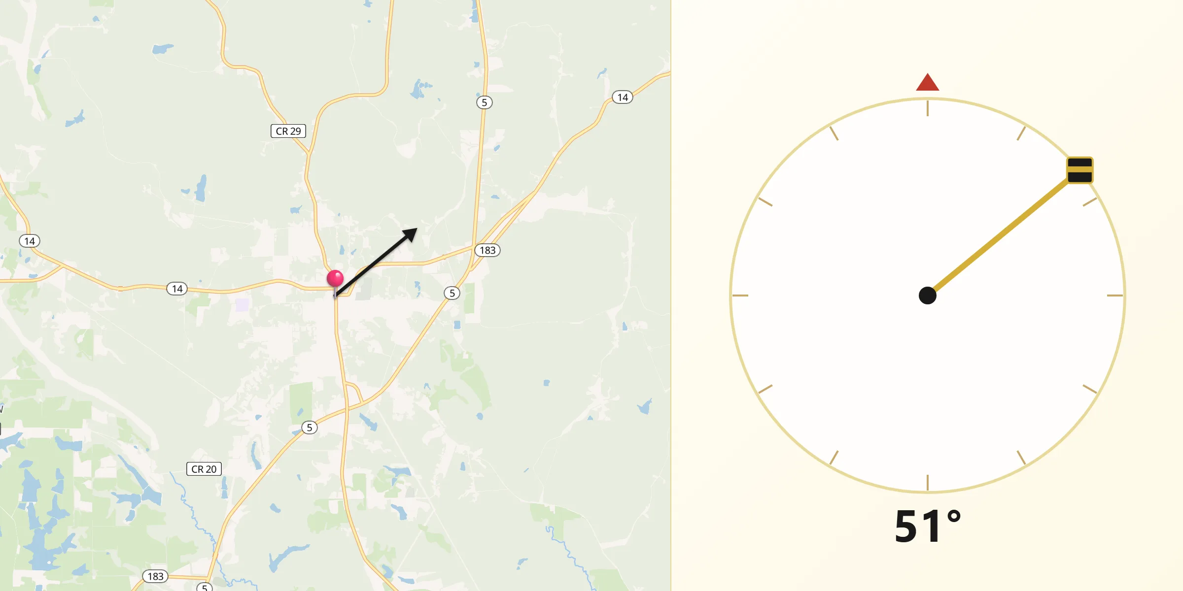 Qibla Direction from Marion