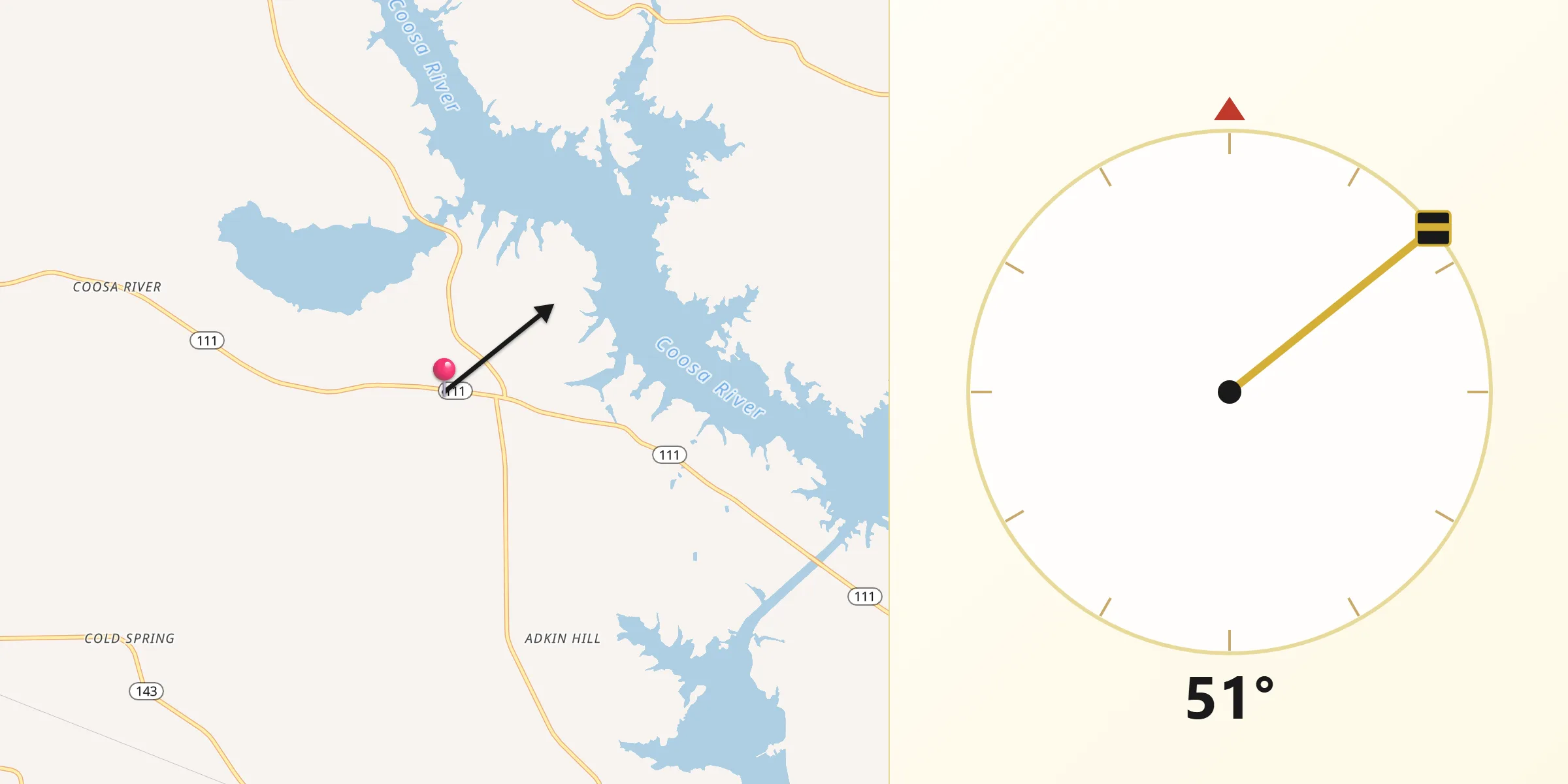 Qibla Direction from Holtville