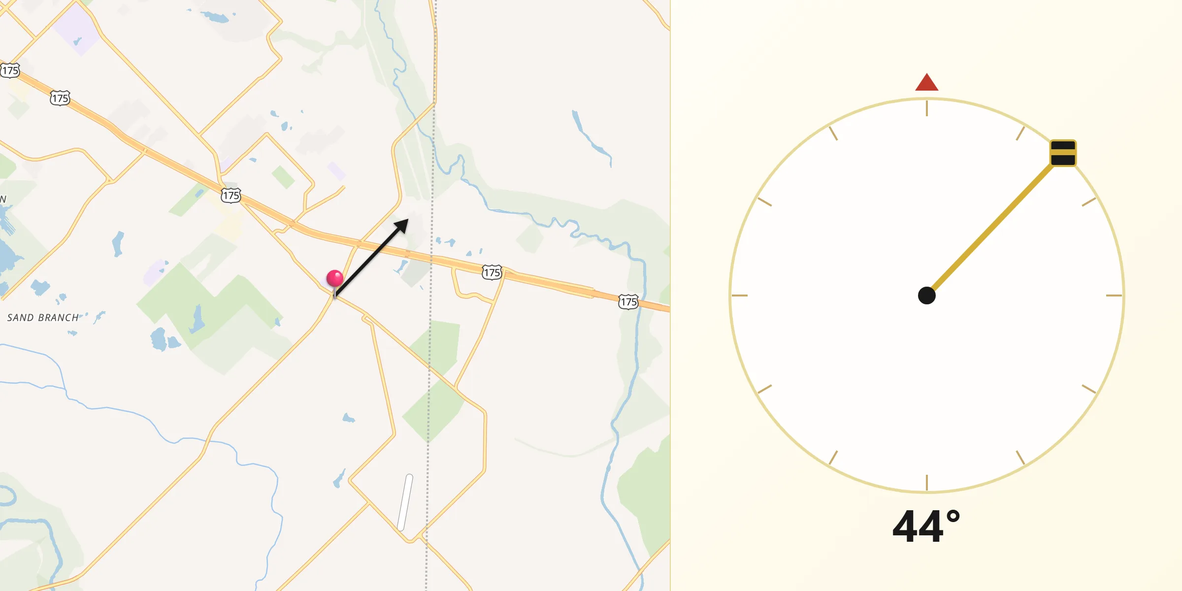 Qibla Direction from Seagoville