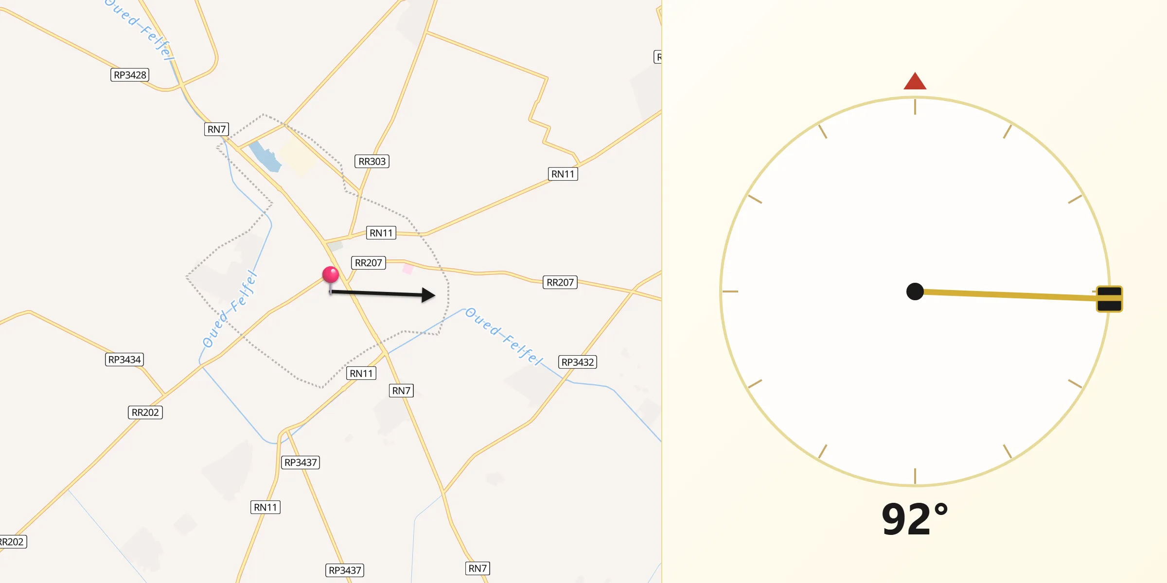 اتجاه القبلة من سيدي بنور