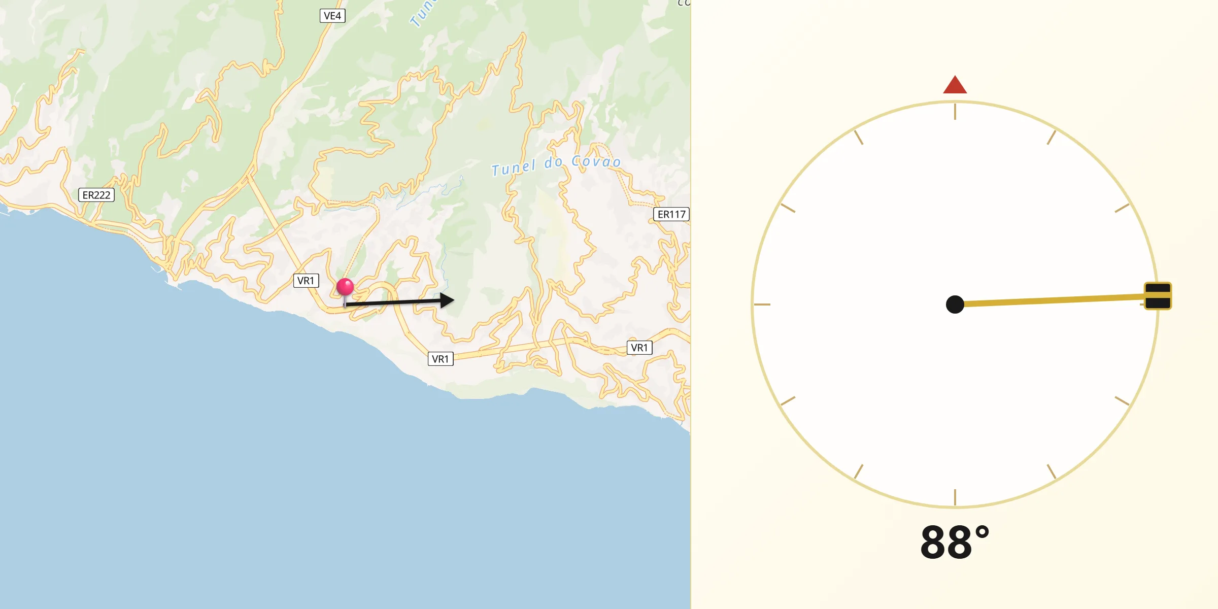 Direção da Qibla a partir de Campanário