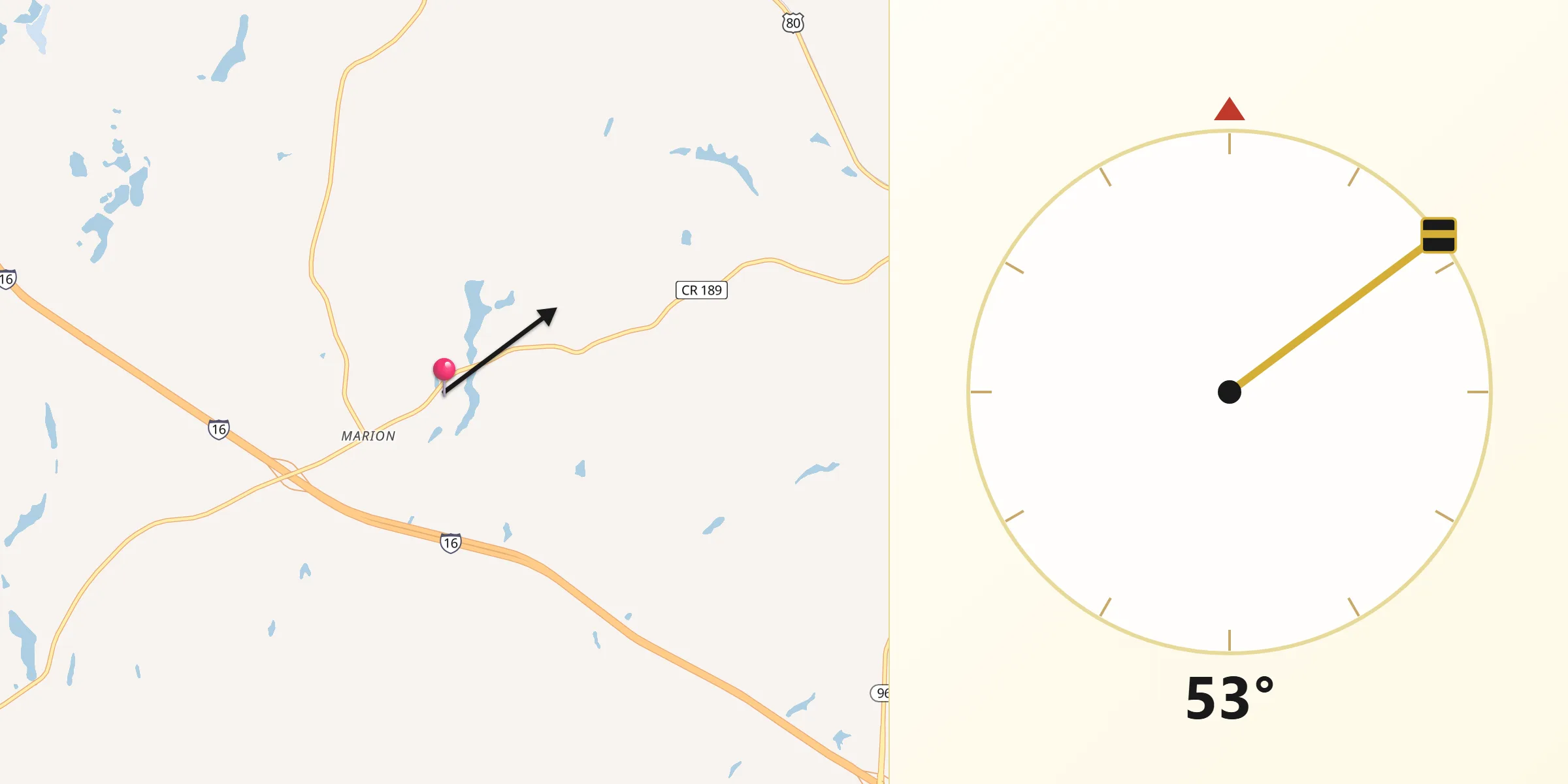 Qibla Direction from Twiggs