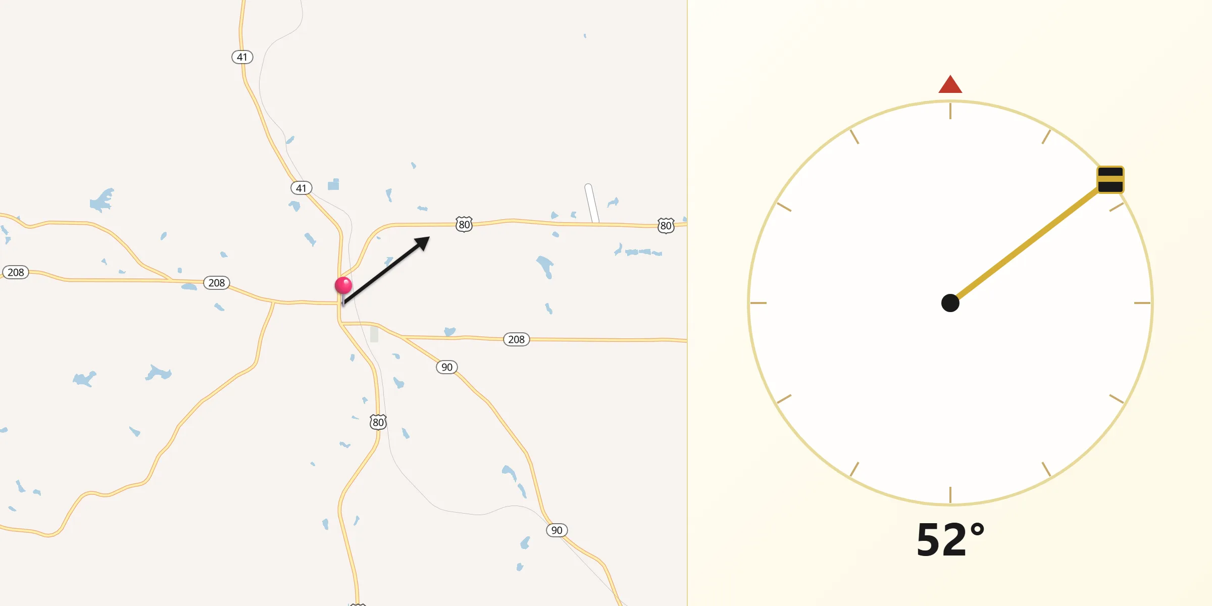Qibla Direction from Talbotton