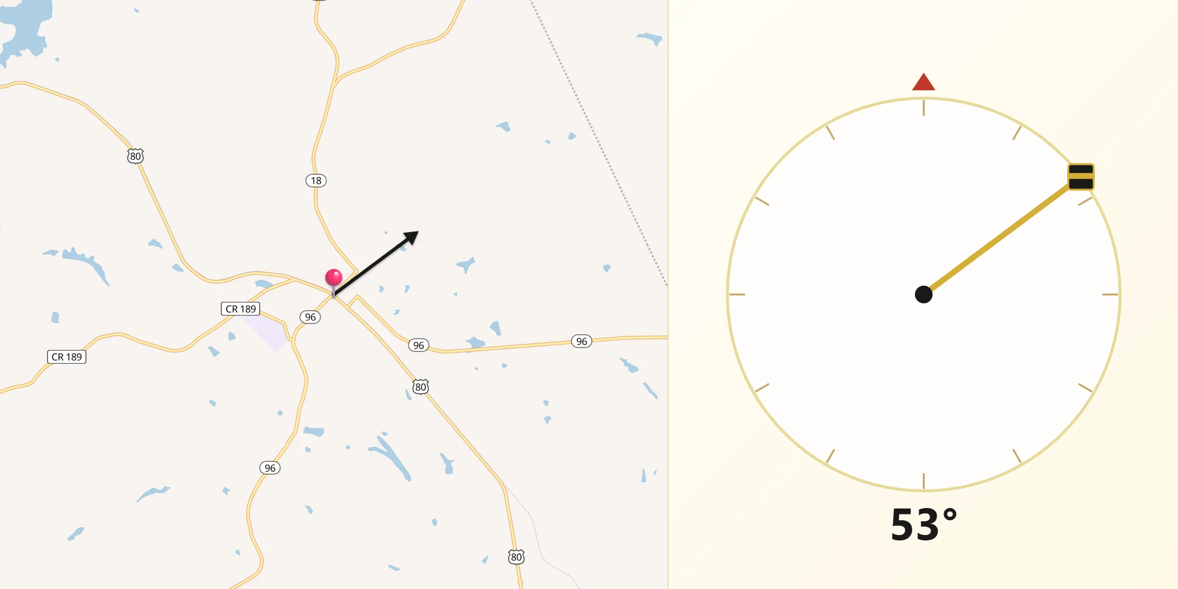 Qibla Direction from Jeffersonville