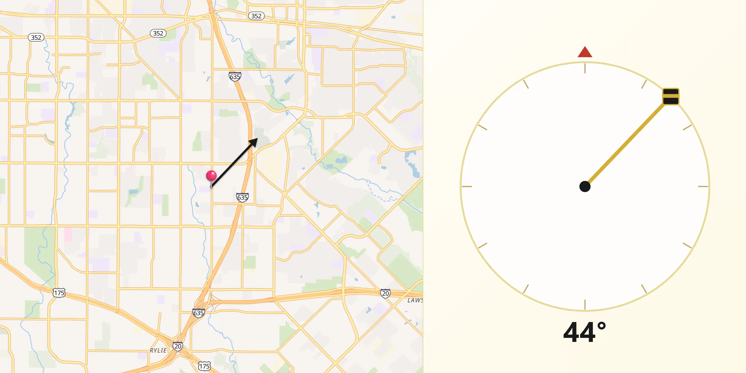 Qibla Direction from Balch Springs
