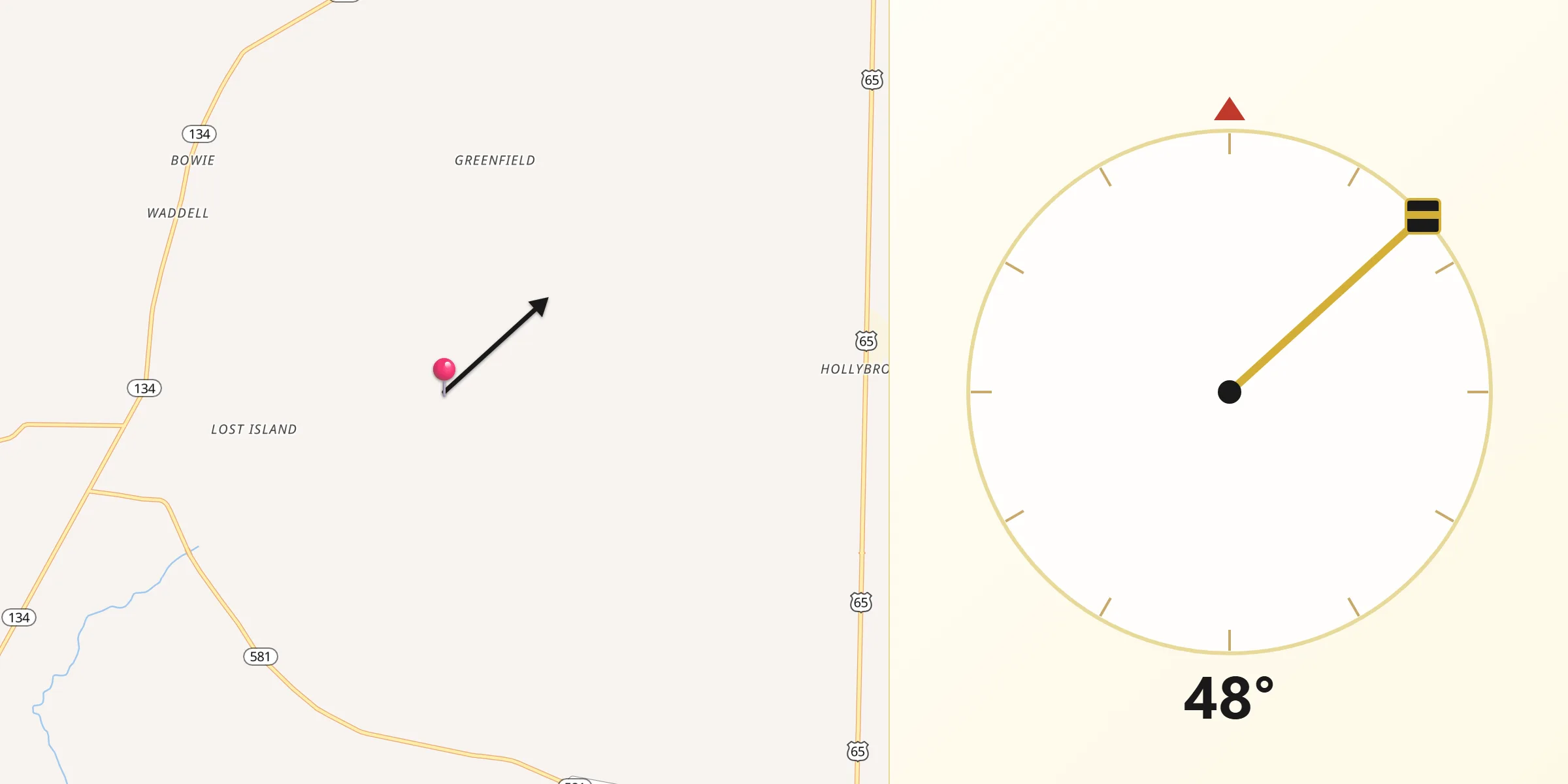 Qibla Direction from East Carroll