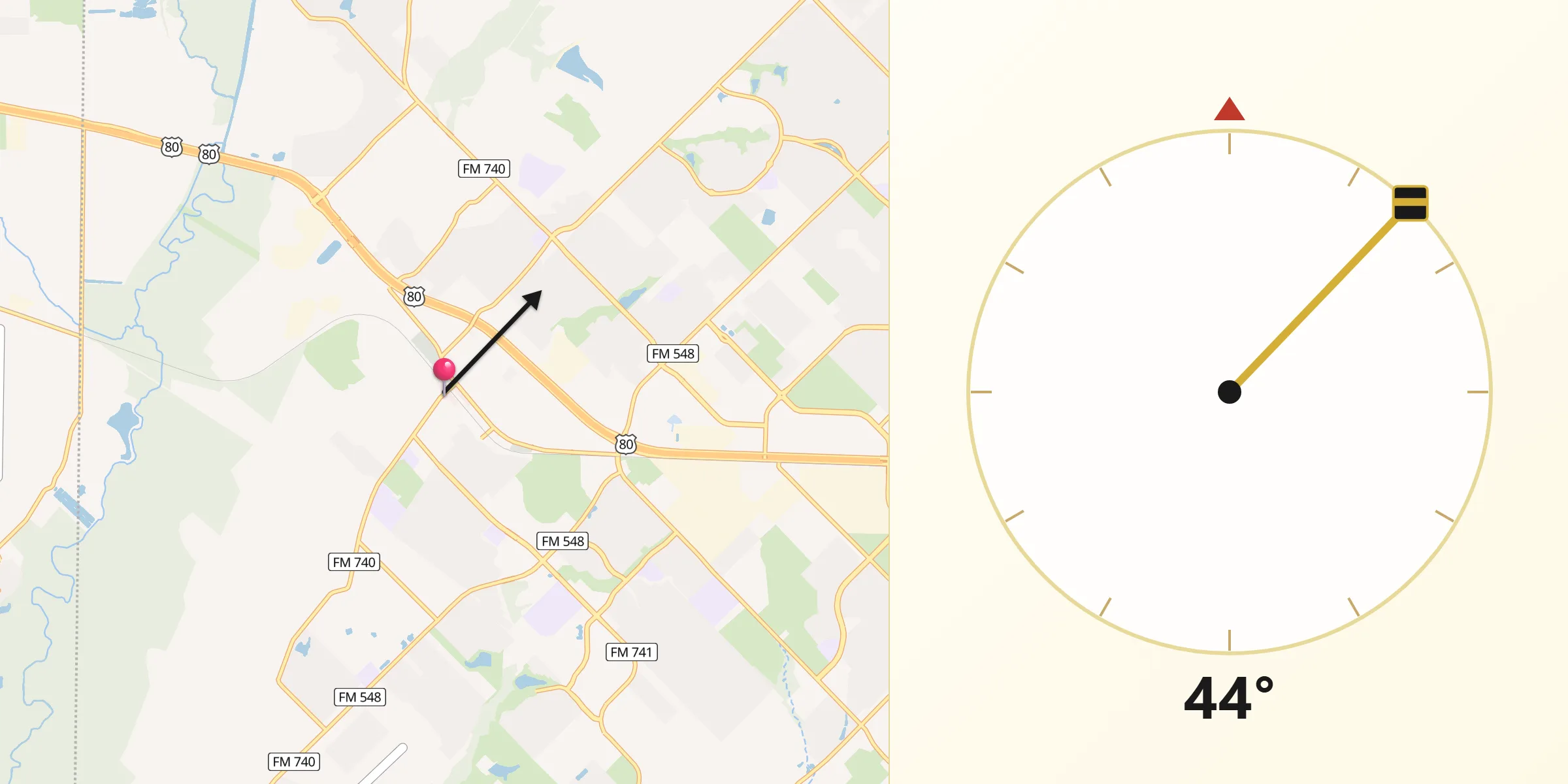 Qibla Direction from Forney