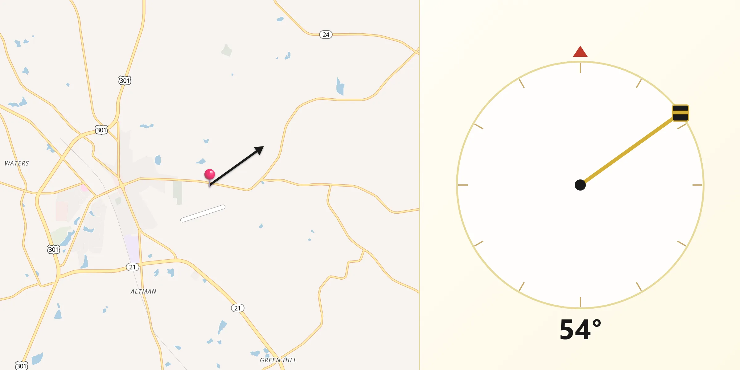 Qibla Direction from Screven