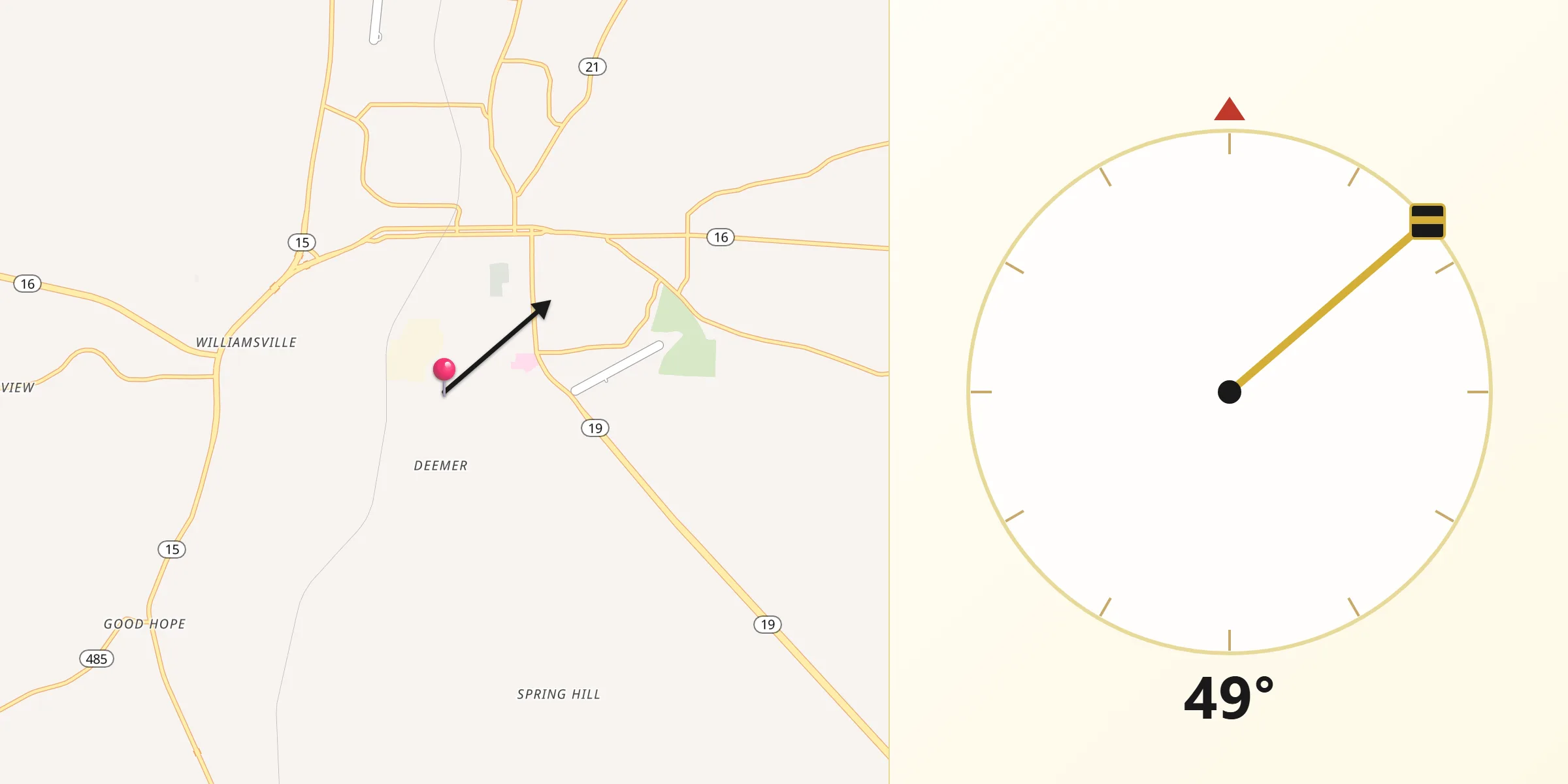 Qibla Direction from Neshoba