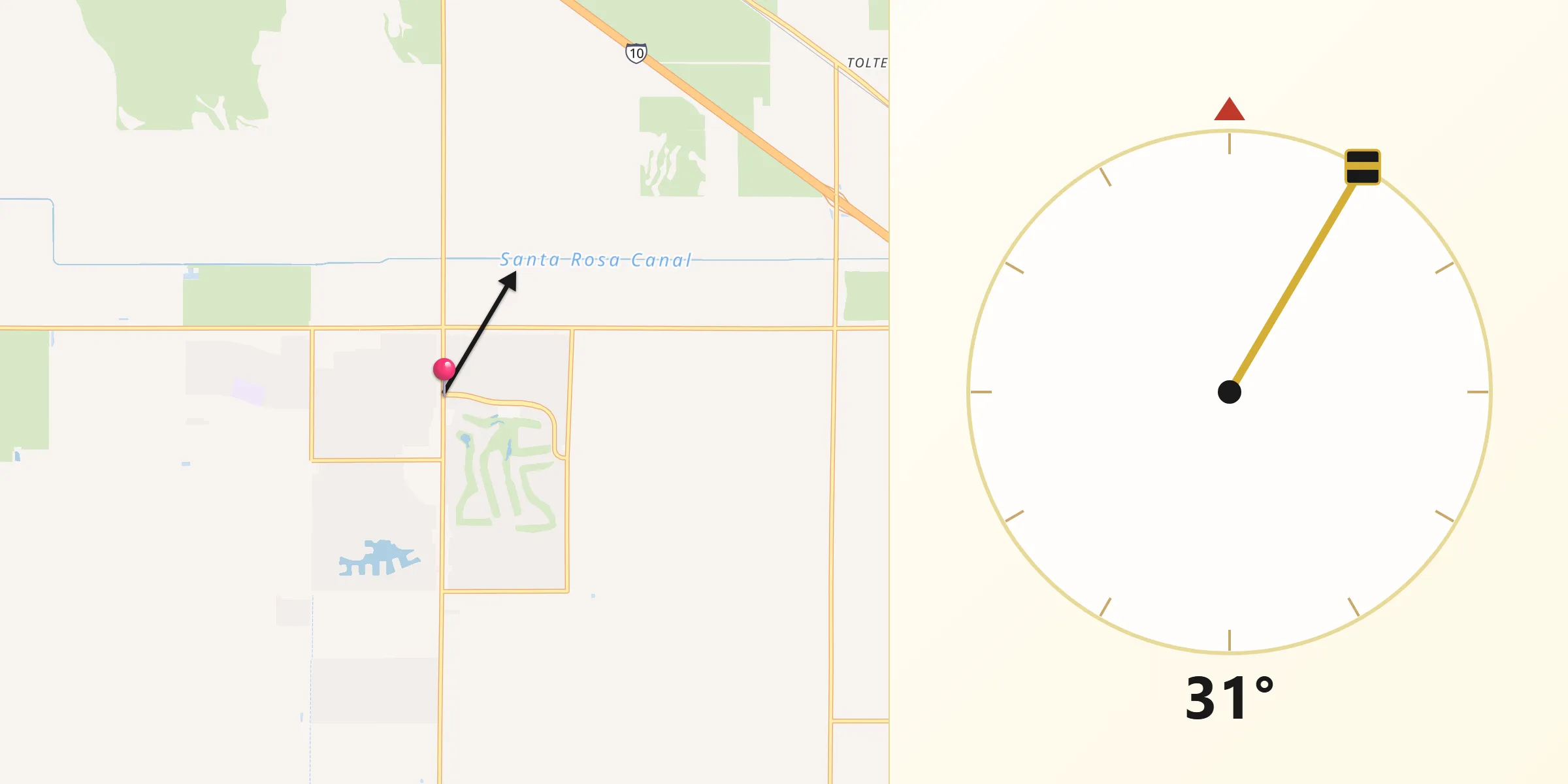 Qibla Direction from Arizona City
