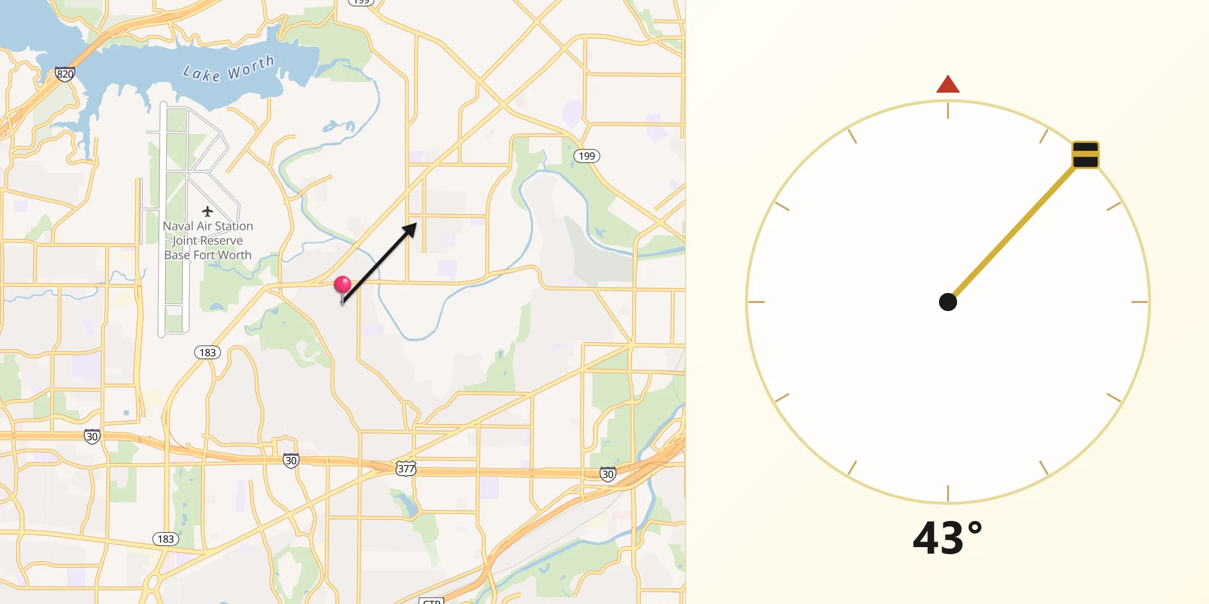 Qibla Direction from Westworth