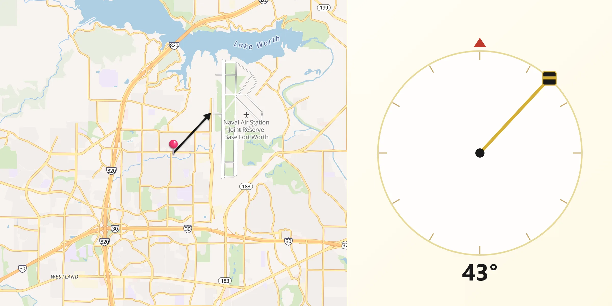 Qibla Direction from White Settlement