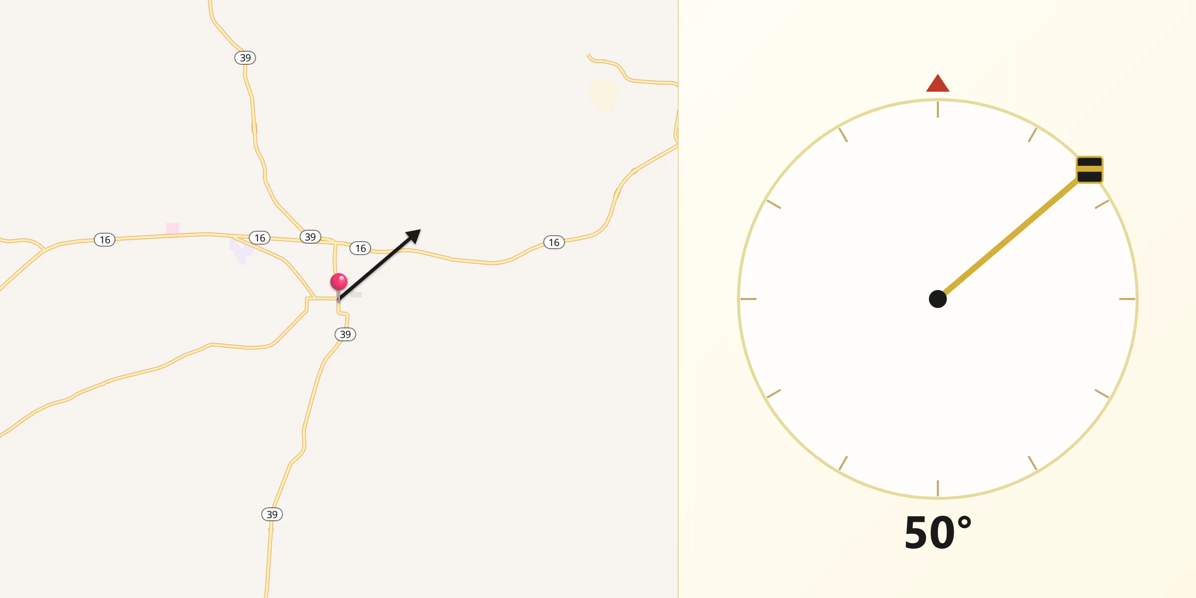 Qibla Direction from De Kalb