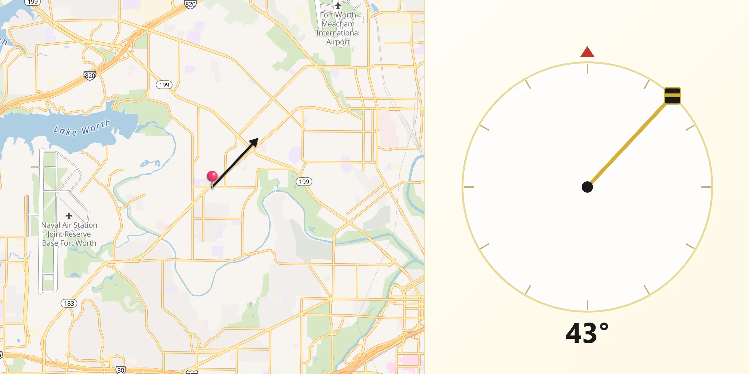 Qibla Direction from River Oaks