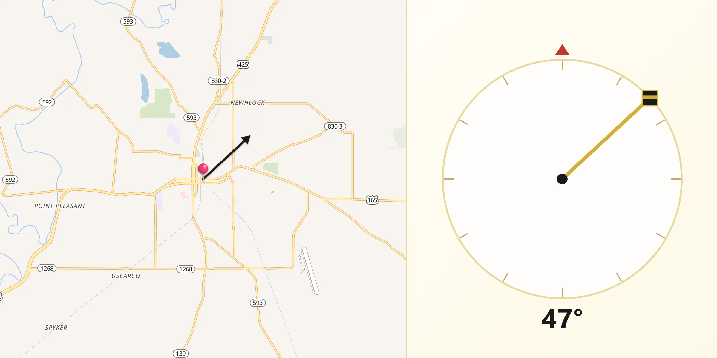 Qibla Direction from Bastrop