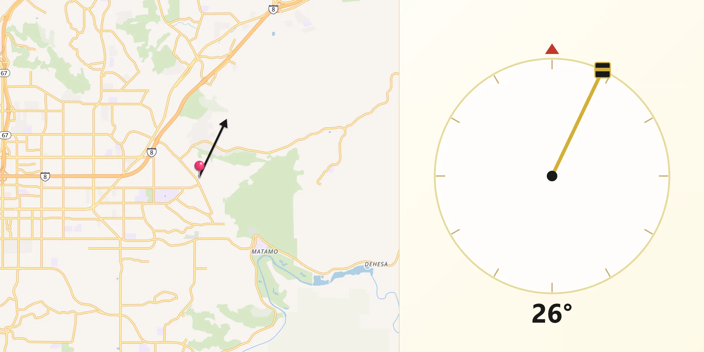 Qibla Direction from Granite Hills
