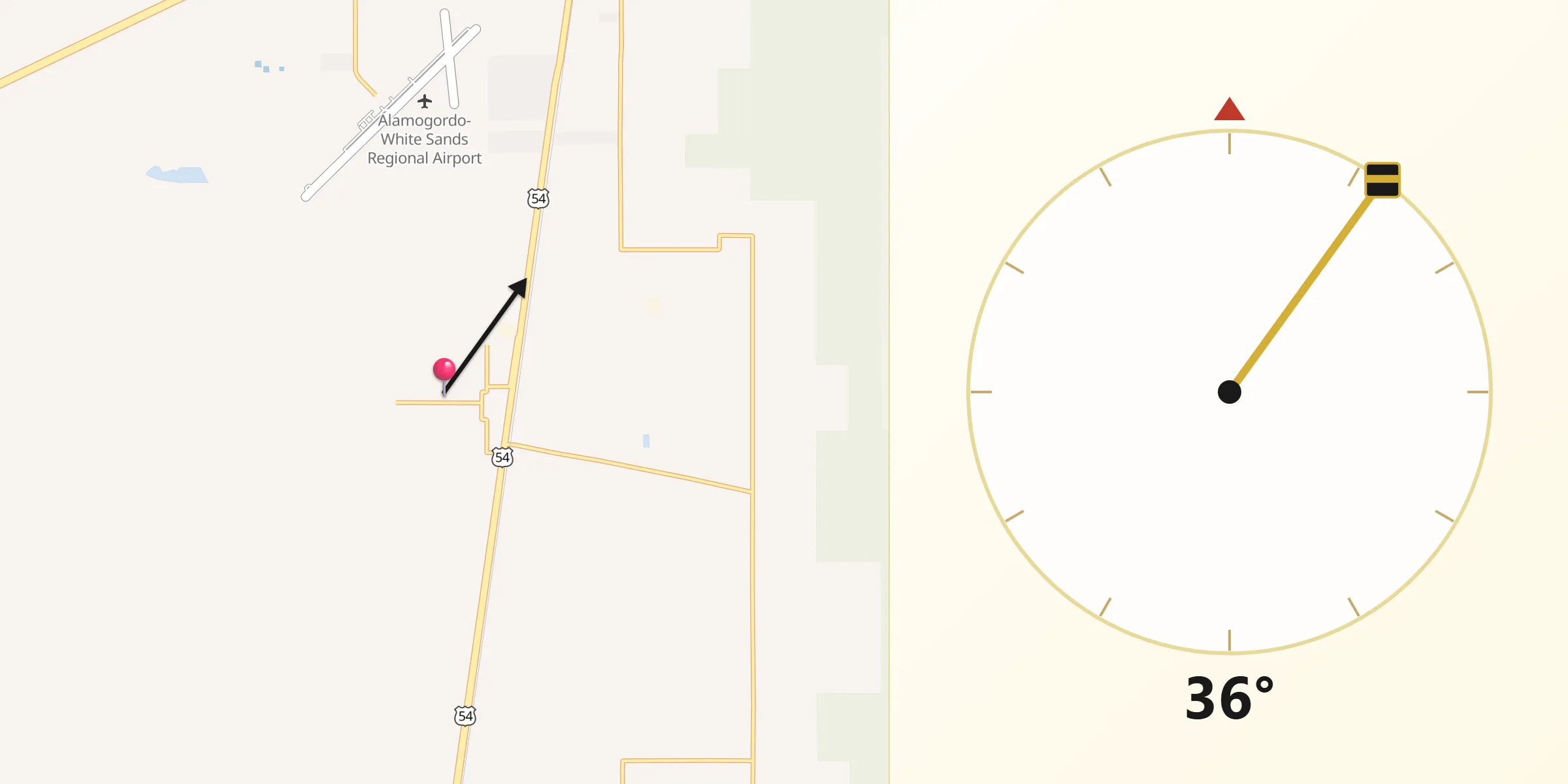 Qibla Direction from Boles Acres