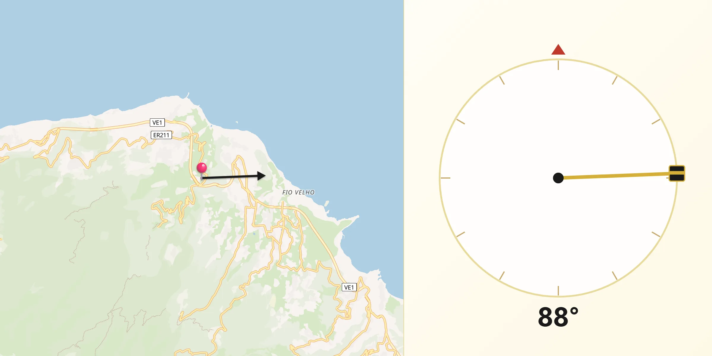 Direção da Qibla a partir de São Jorge
