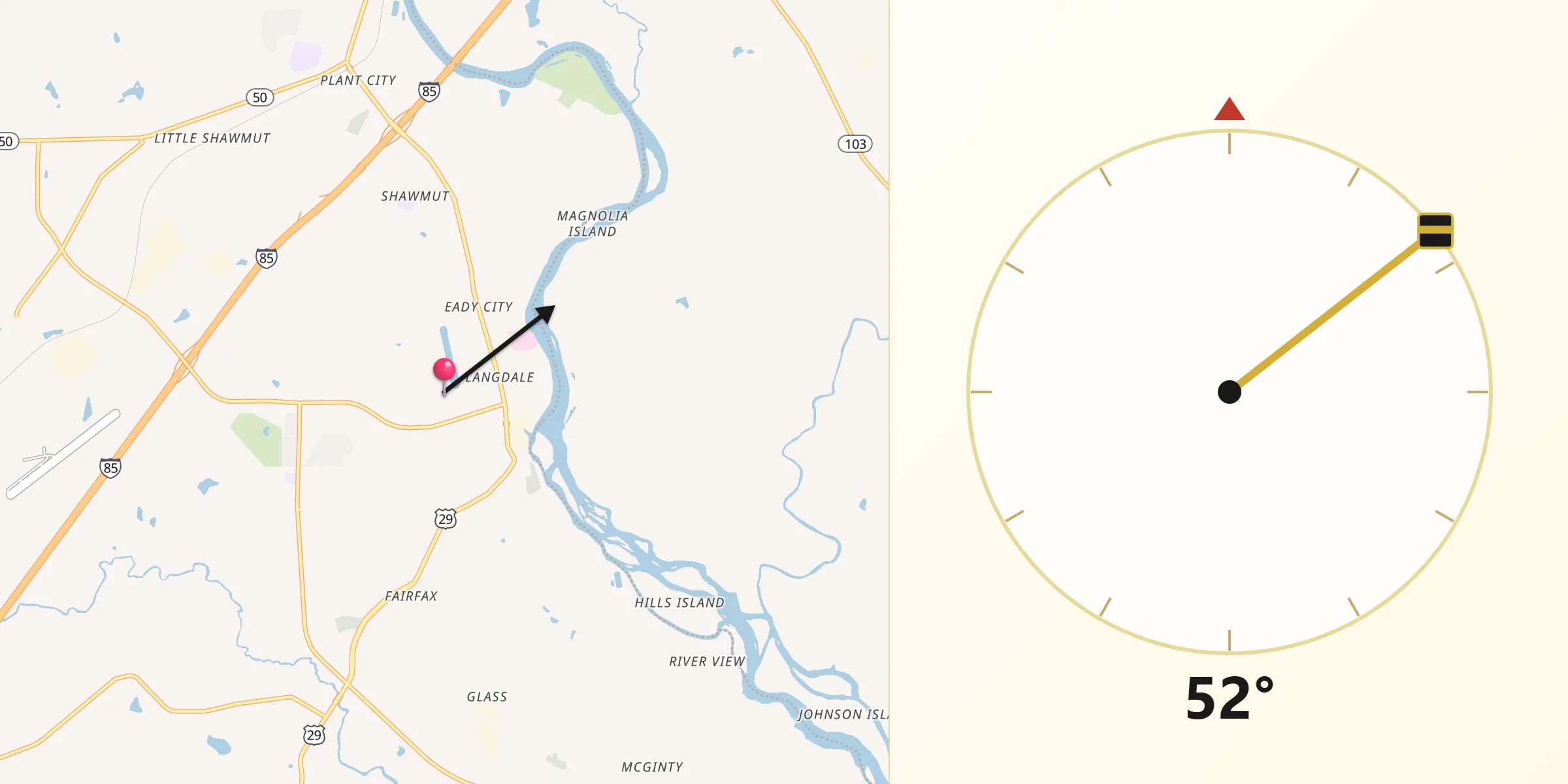 Qibla Direction from Valley