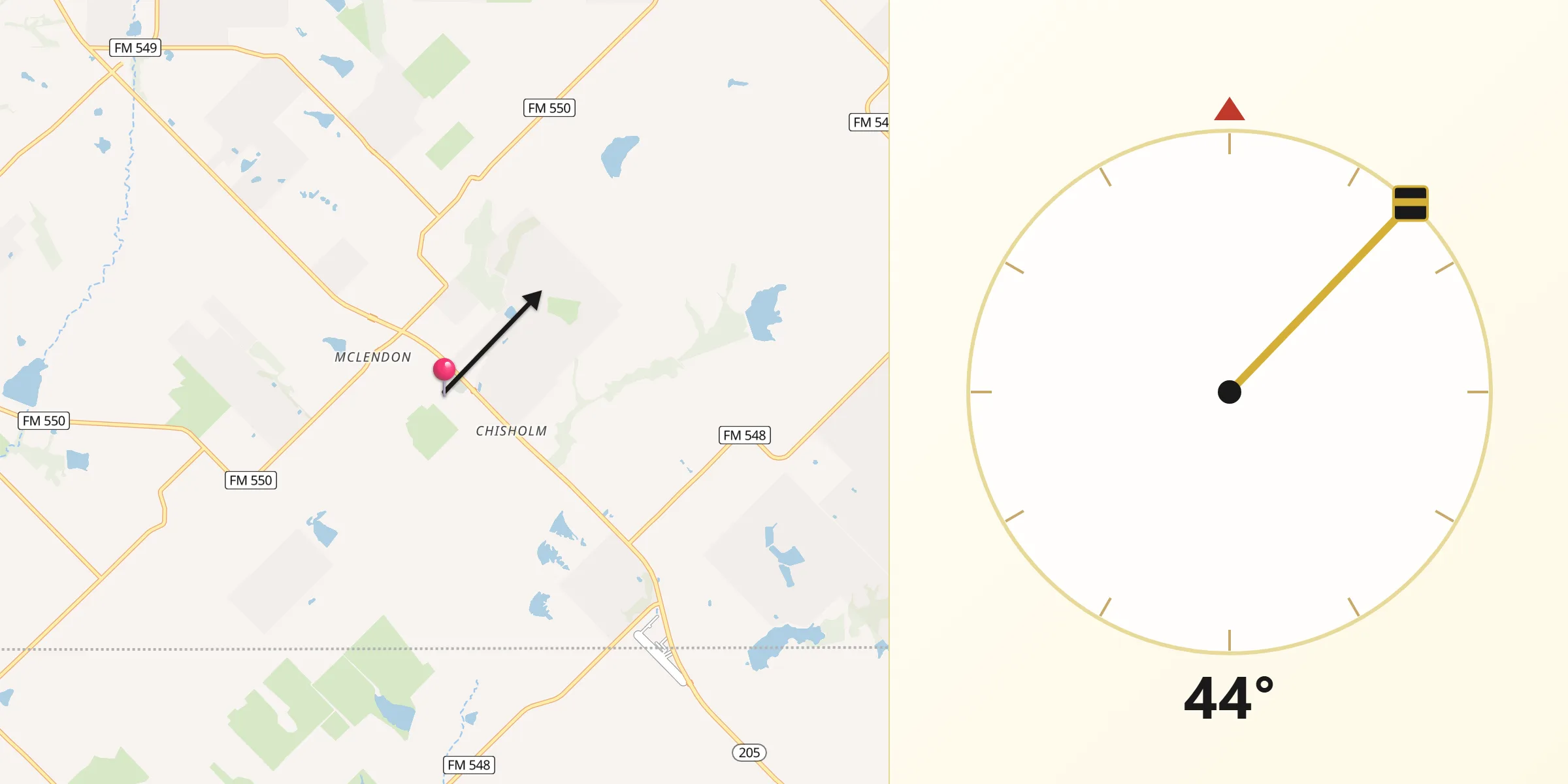 Qibla Direction from McLendon-Chisholm