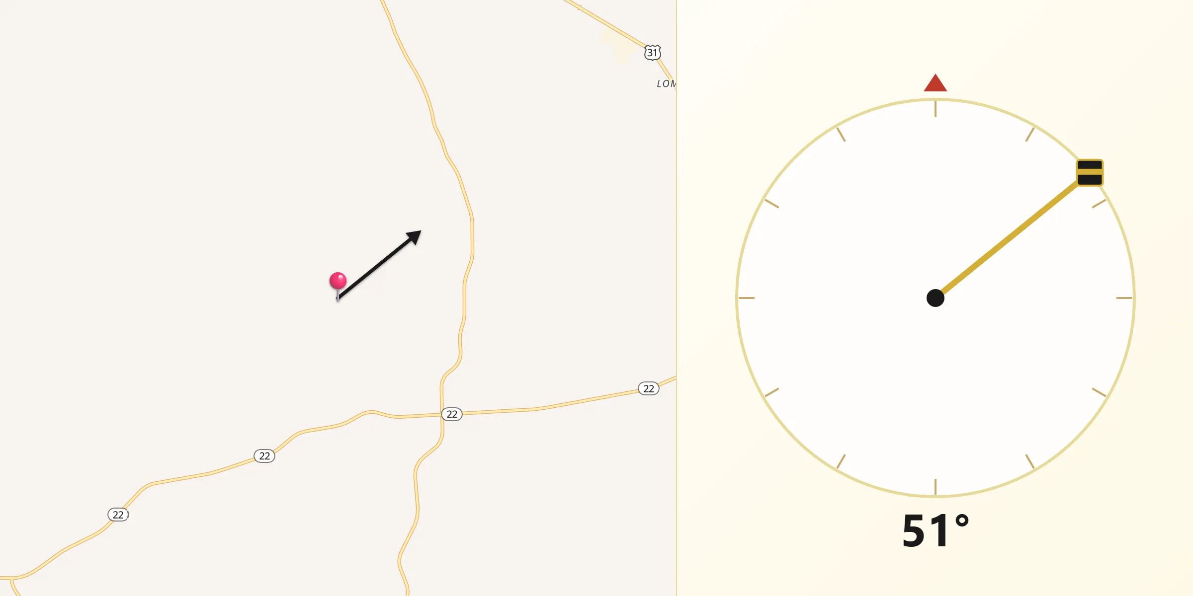 Qibla Direction from Chilton