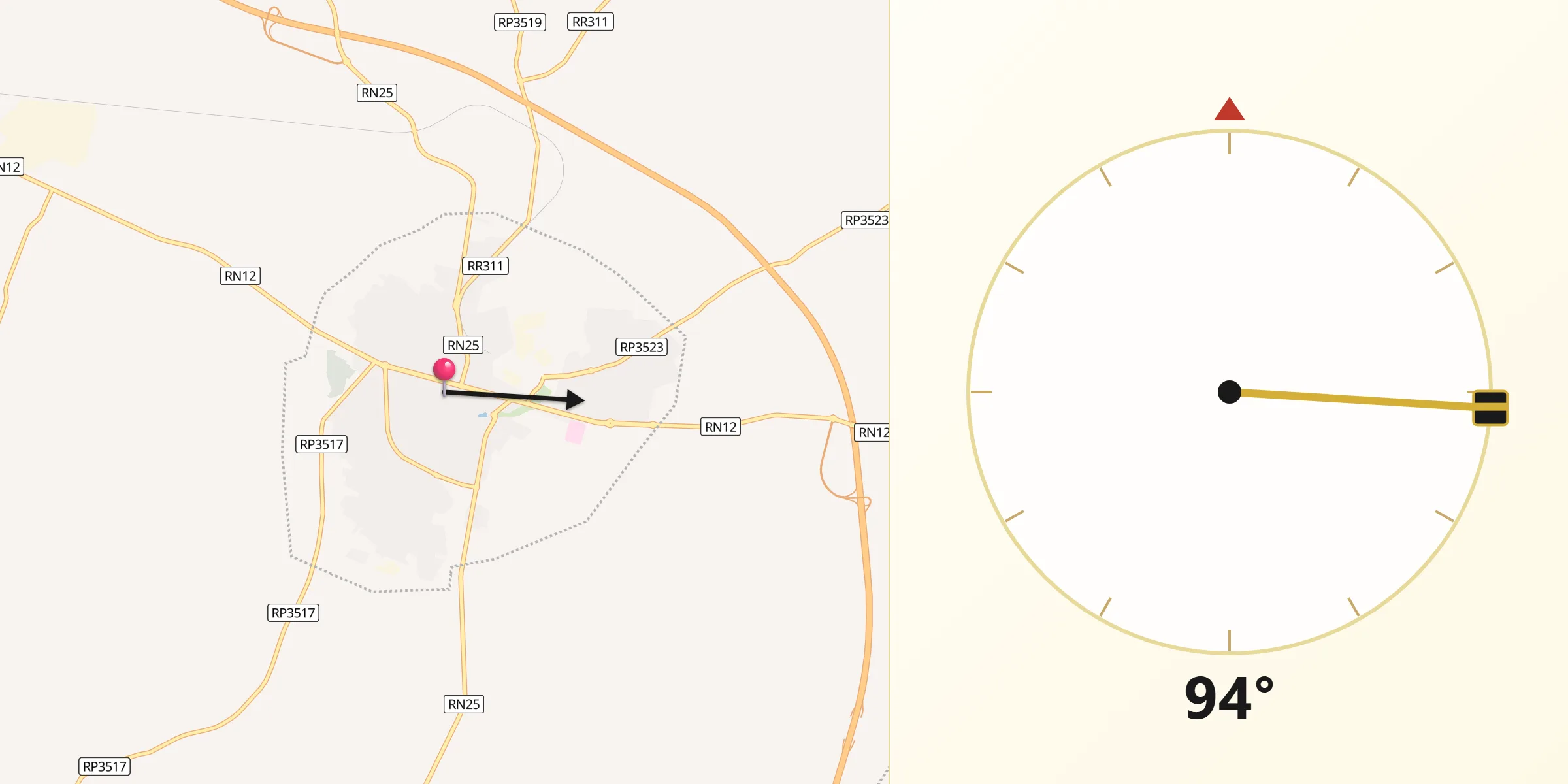 Direzione della Qibla da Oued Zem