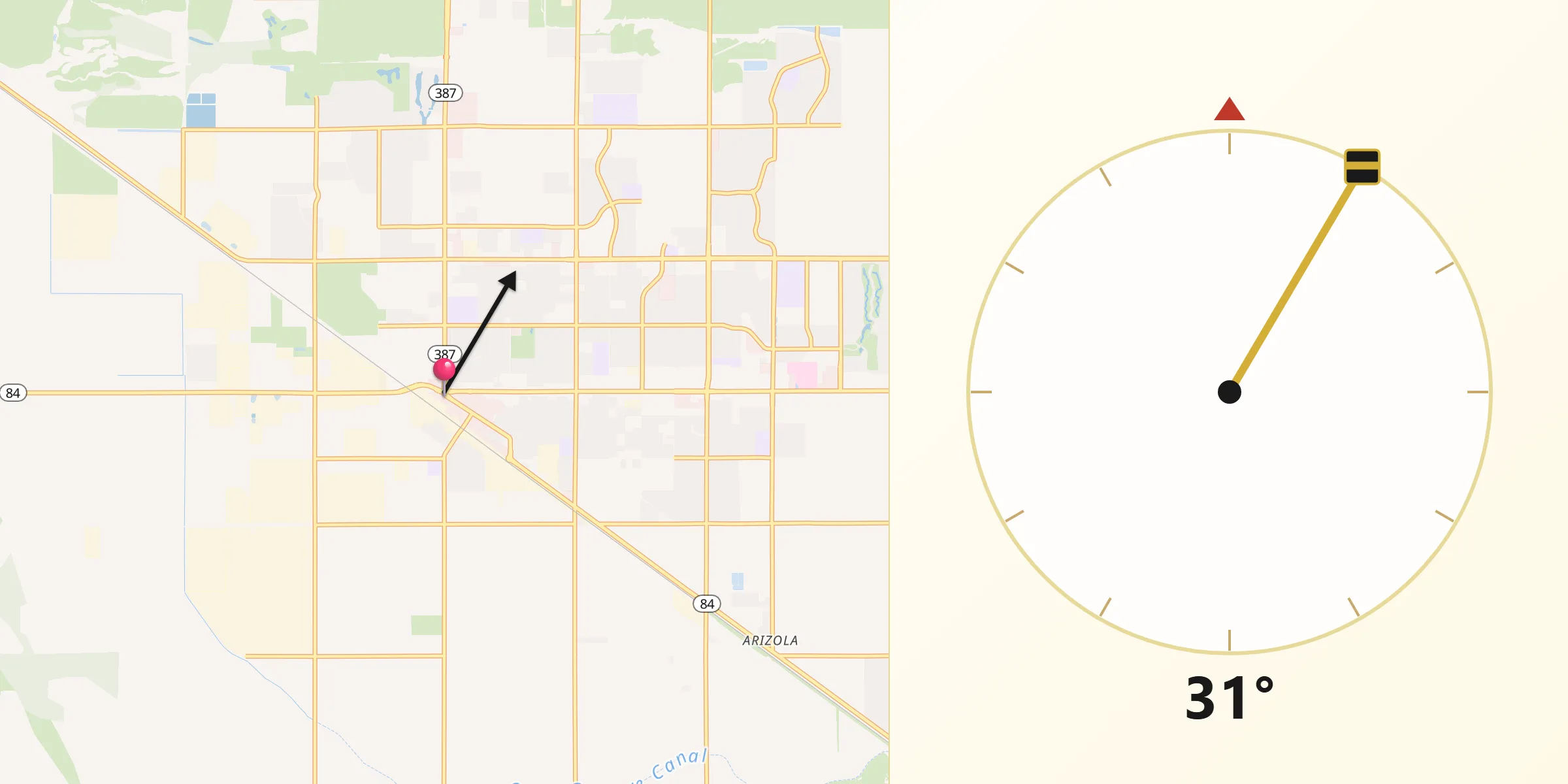 Qibla Direction from Casa Grande
