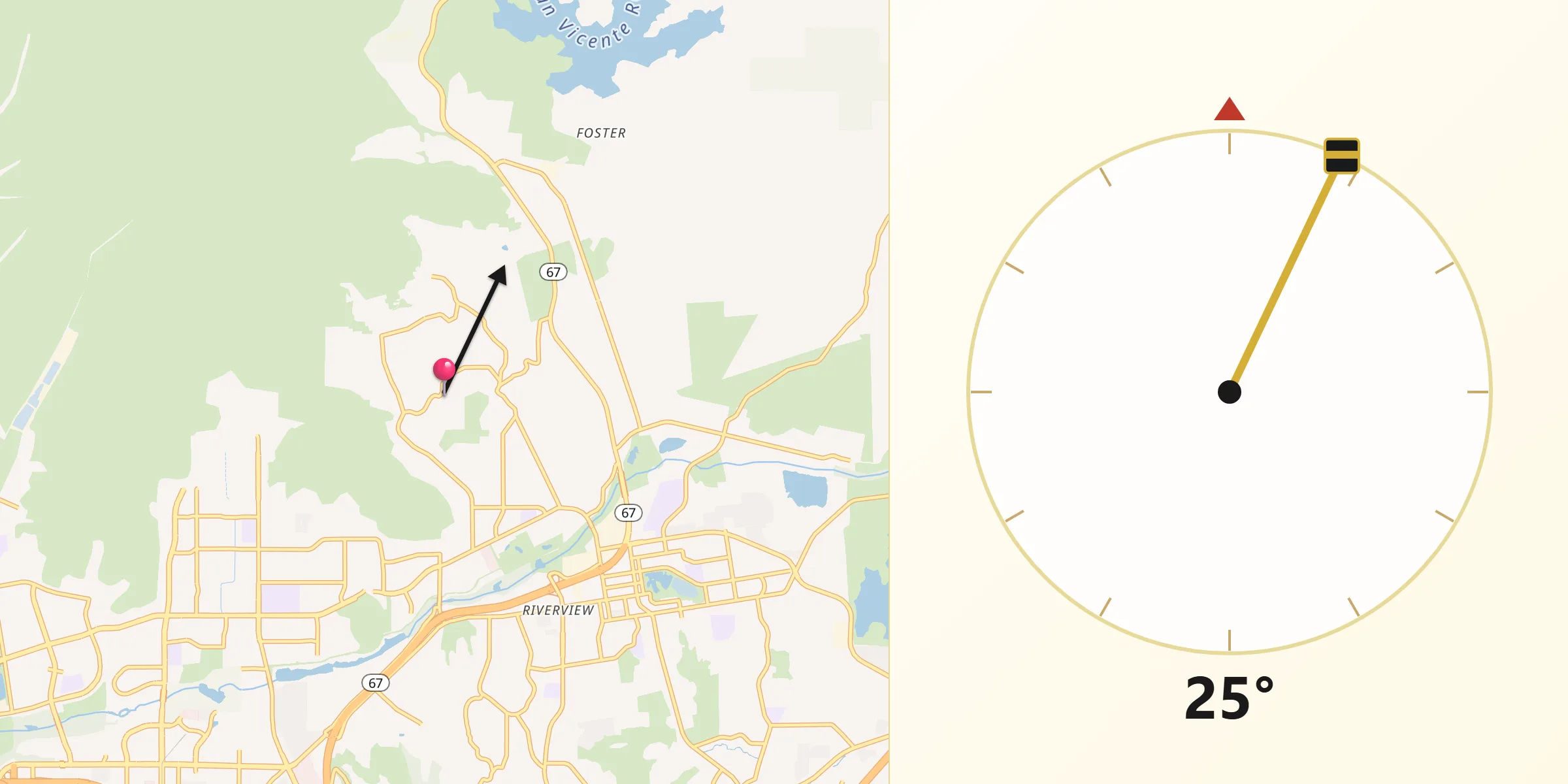 Qibla Direction from Eucalyptus Hills
