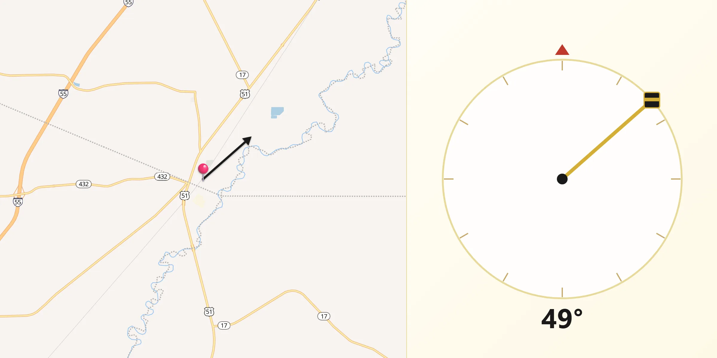 Qibla Direction from Pickens