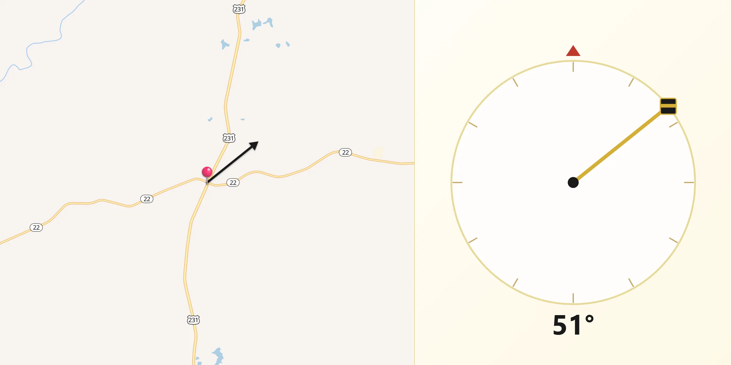 Qibla Direction from Rockford