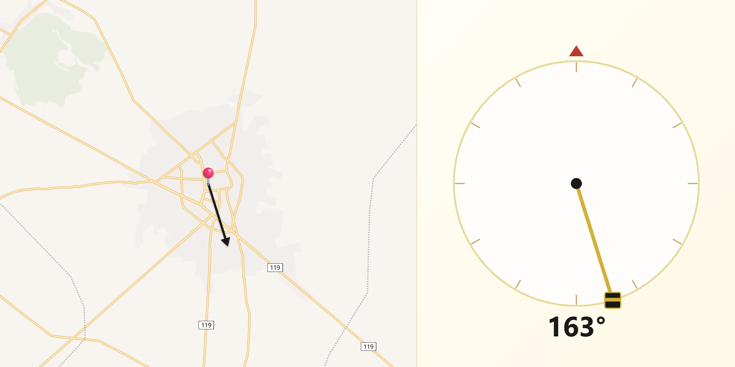 اتجاه القبلة من نوى