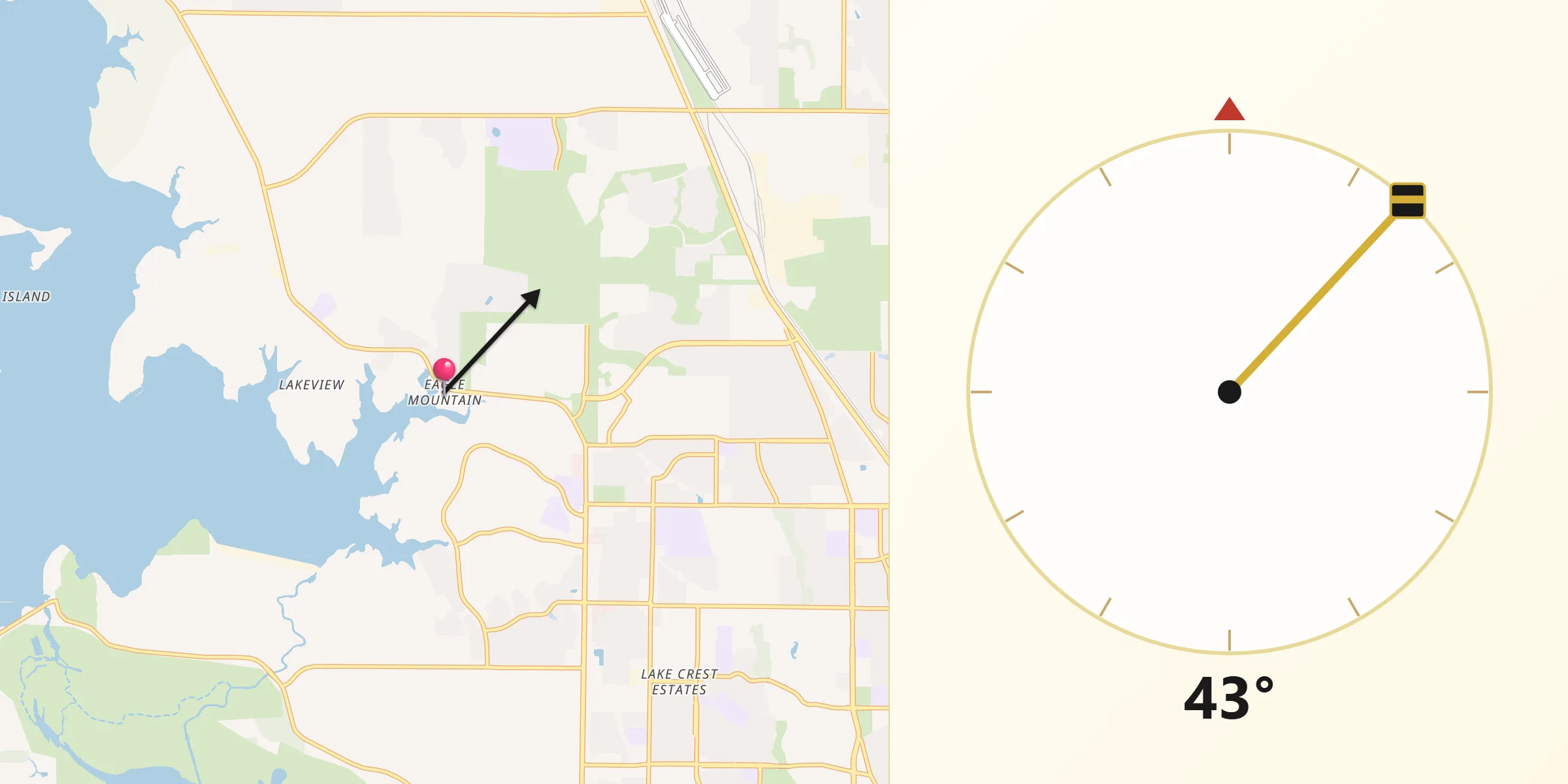 Qibla Direction from Eagle Mountain
