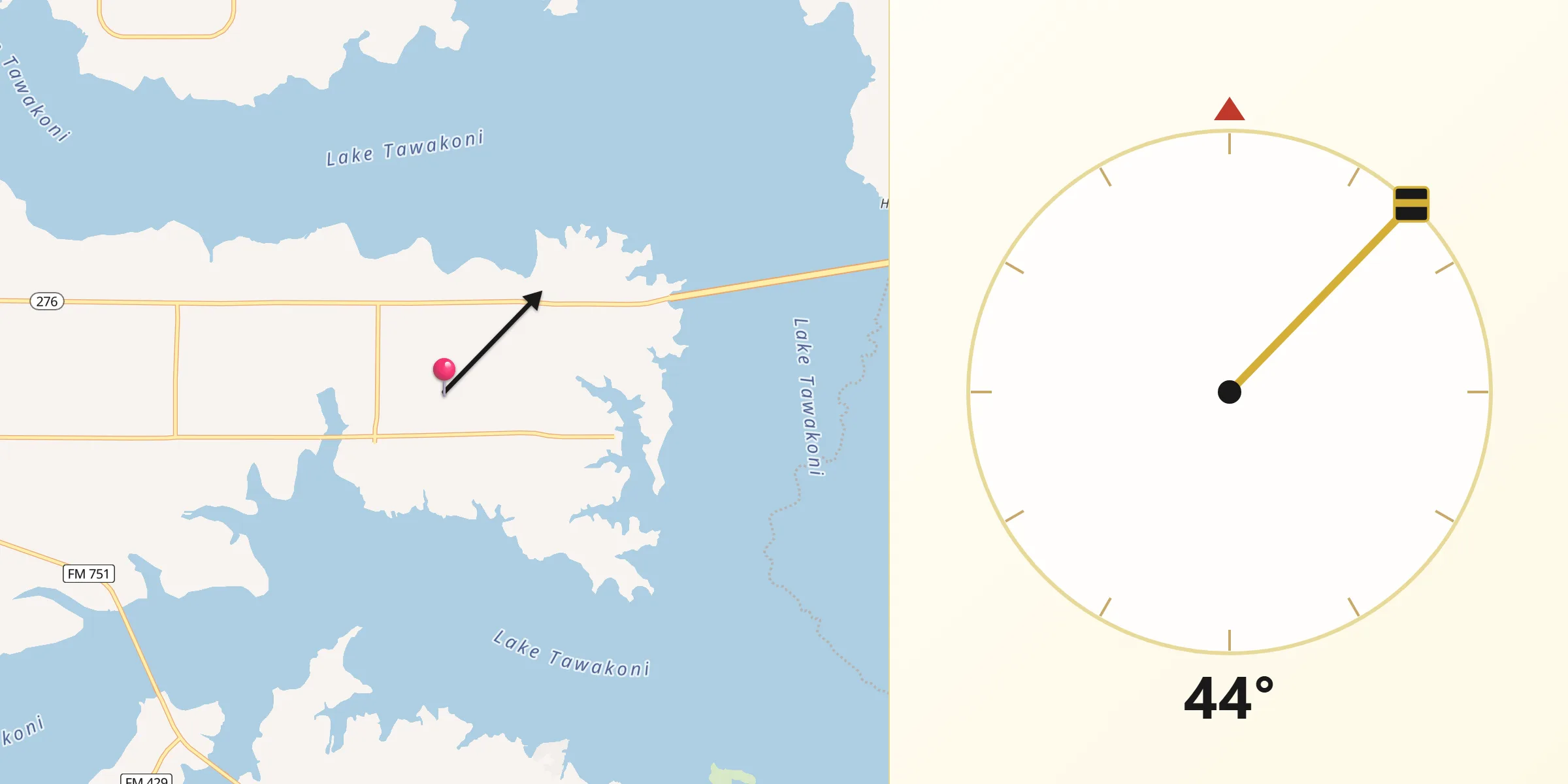Qibla Direction from West Tawakoni